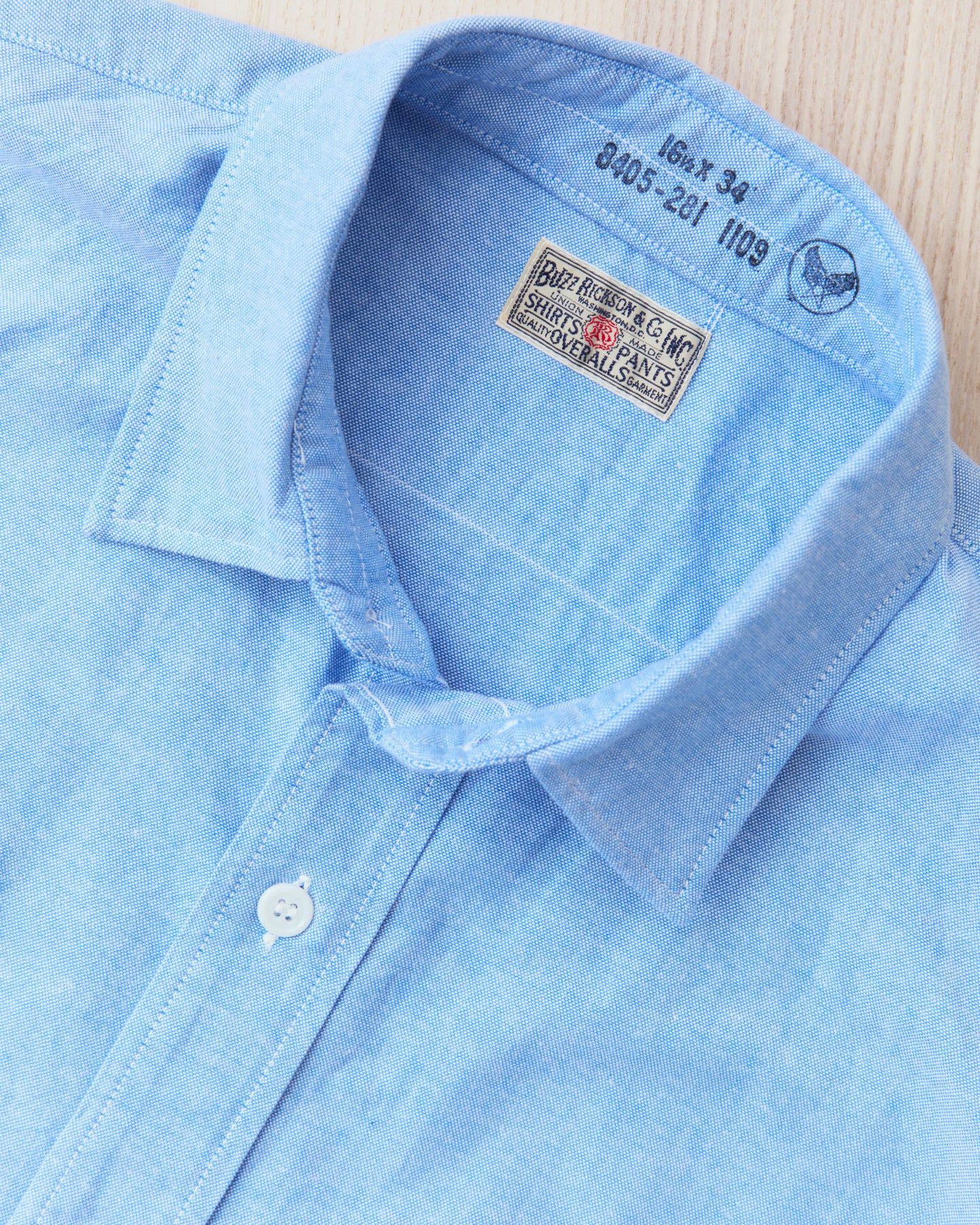Buzz Rickson's BR28824 Cotton Oxford Cloth 4oz. Blue Shirt