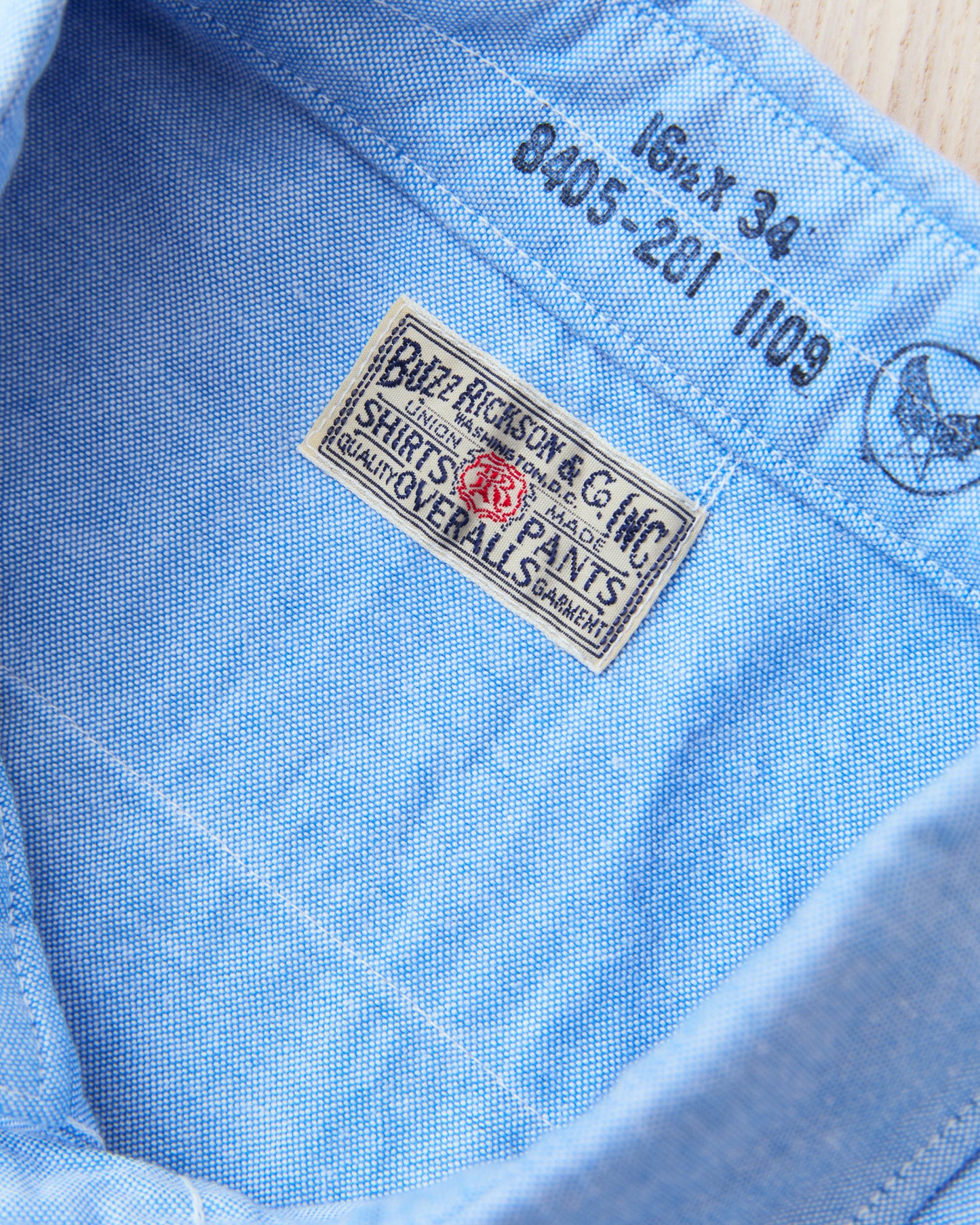 Buzz Rickson's BR28824 Cotton Oxford Cloth 4oz. Blue Shirt