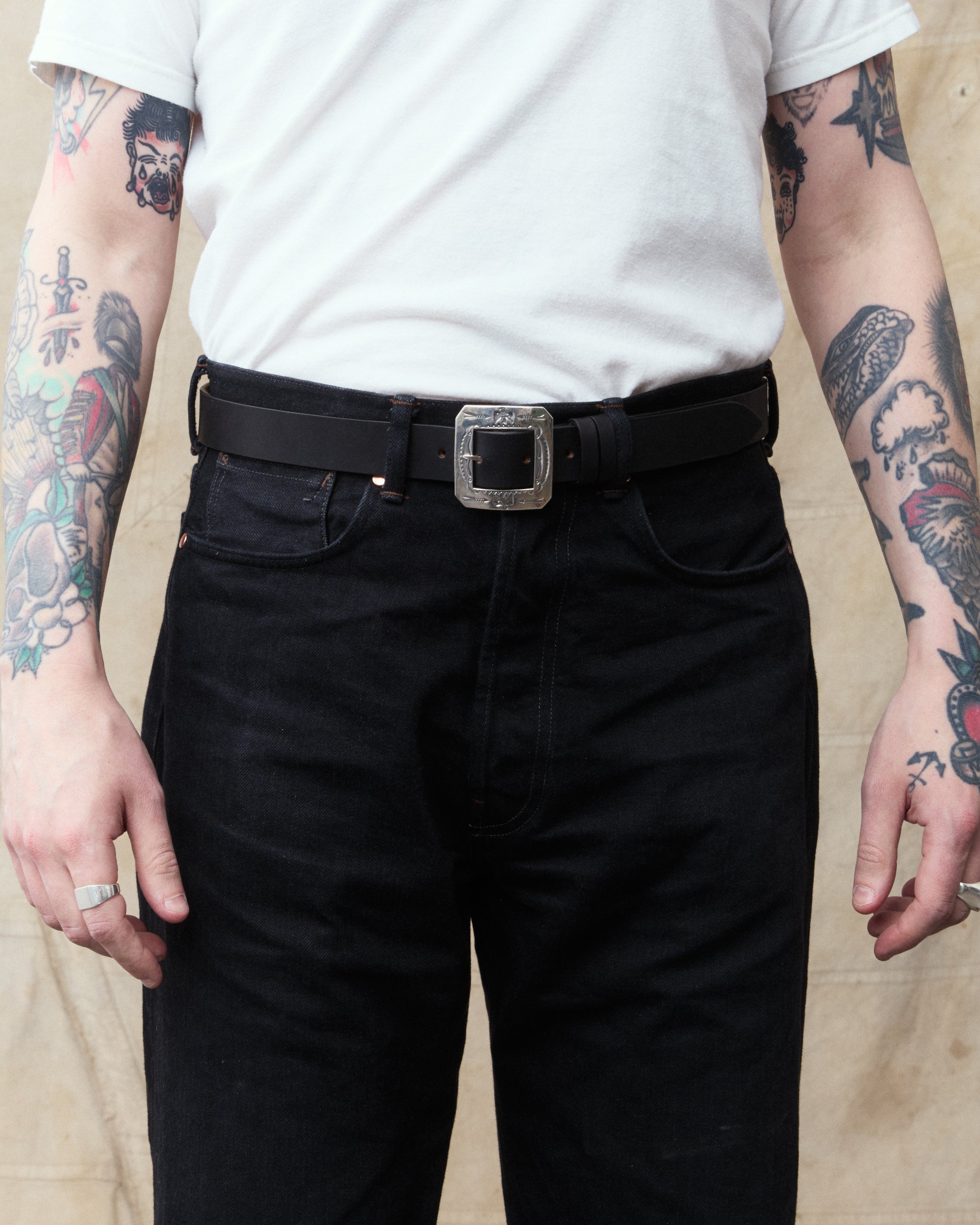 Larry Smith LT-0030-BK Square Buckle Belt Black – Second Sunrise