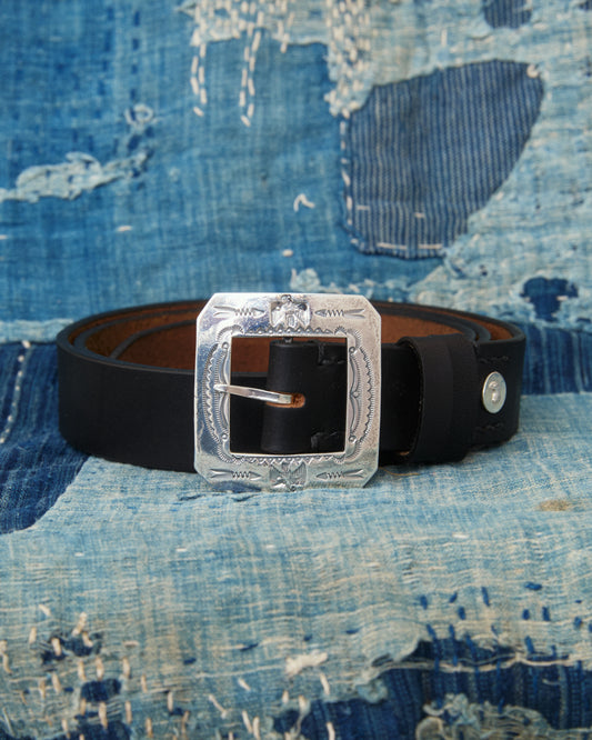 Larry Smith LT-0030-BK Square Buckle Belt Black