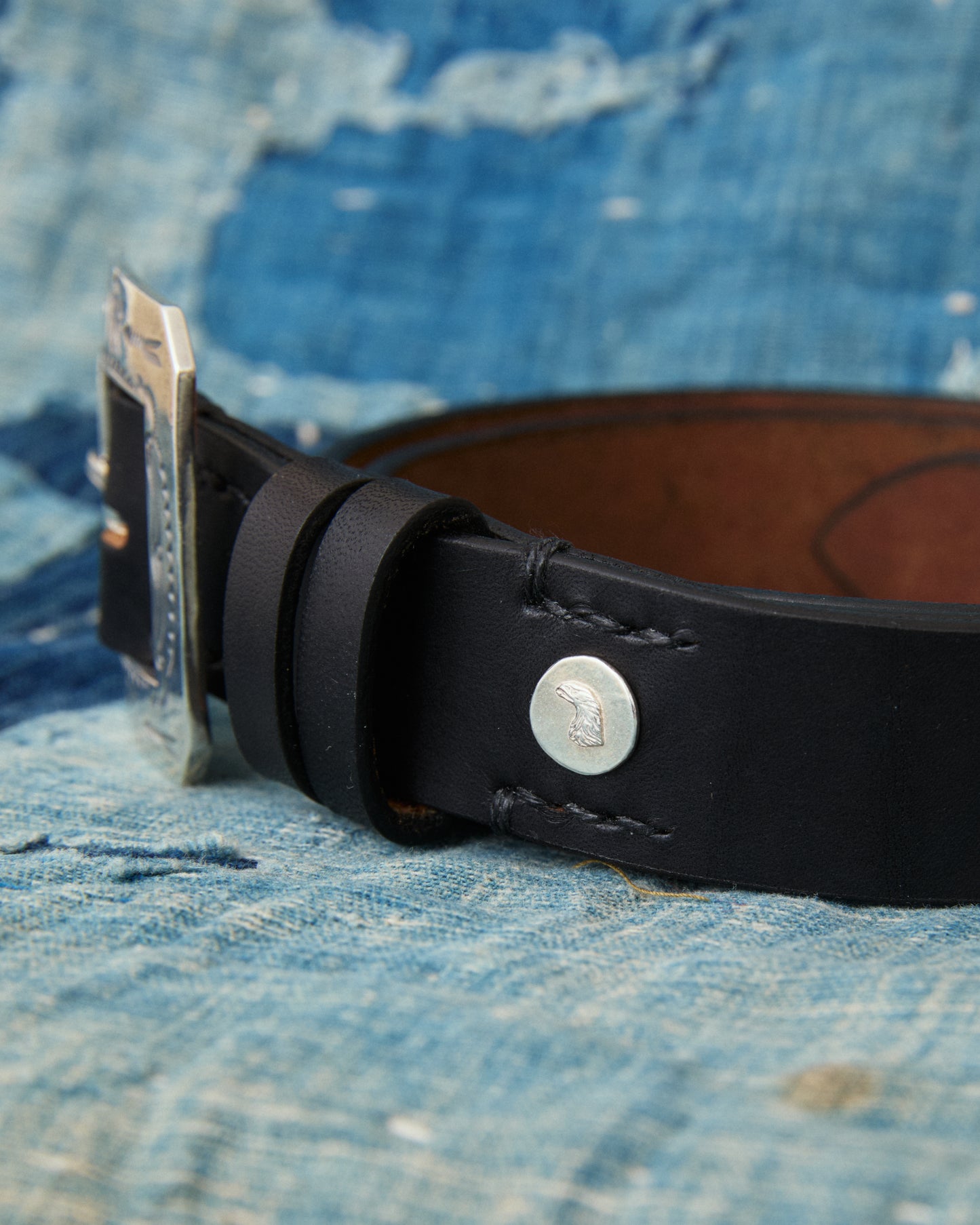 Larry Smith LT-0030-BK Square Buckle Belt Black