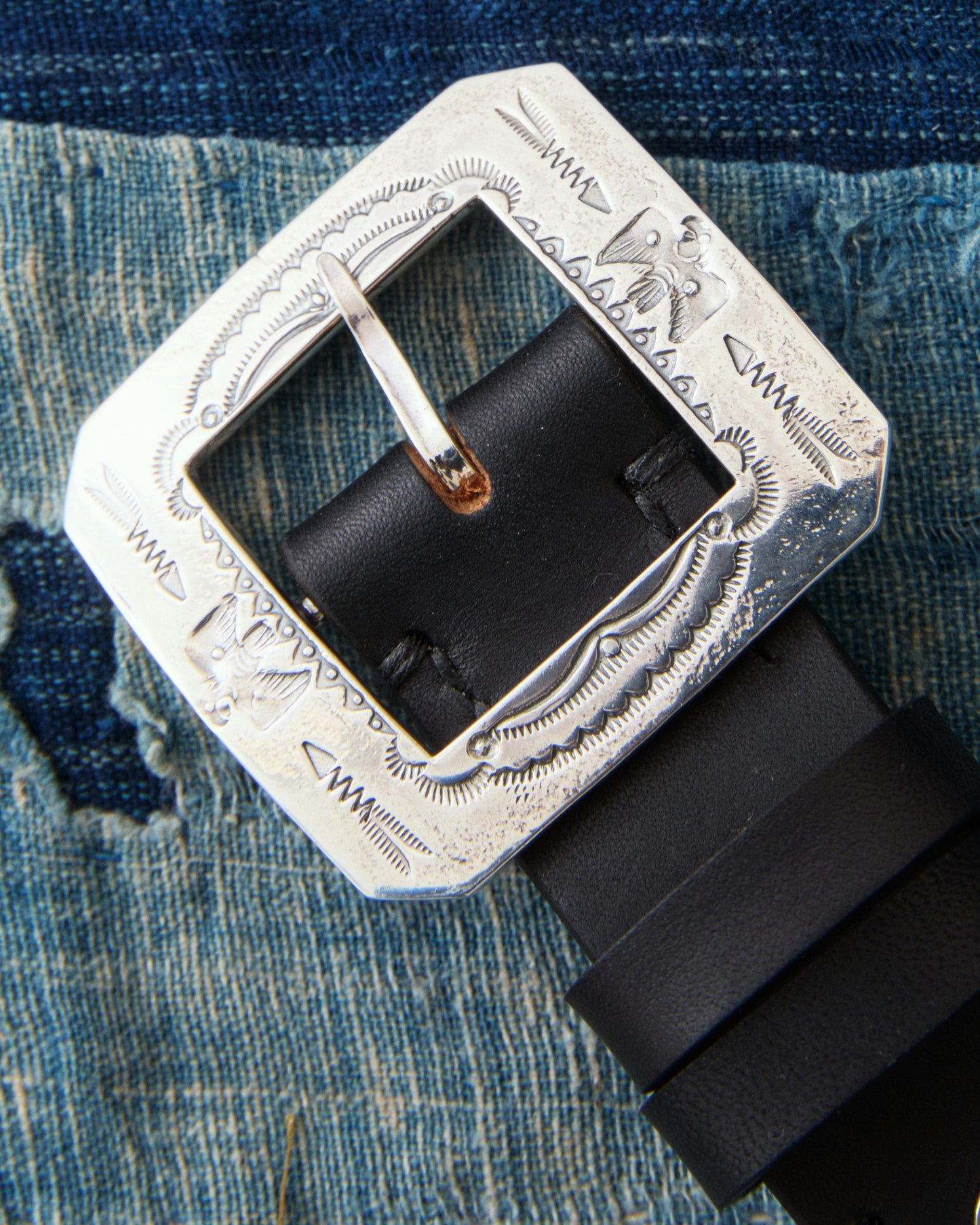 Larry Smith LT-0030-BK Square Buckle Belt Black