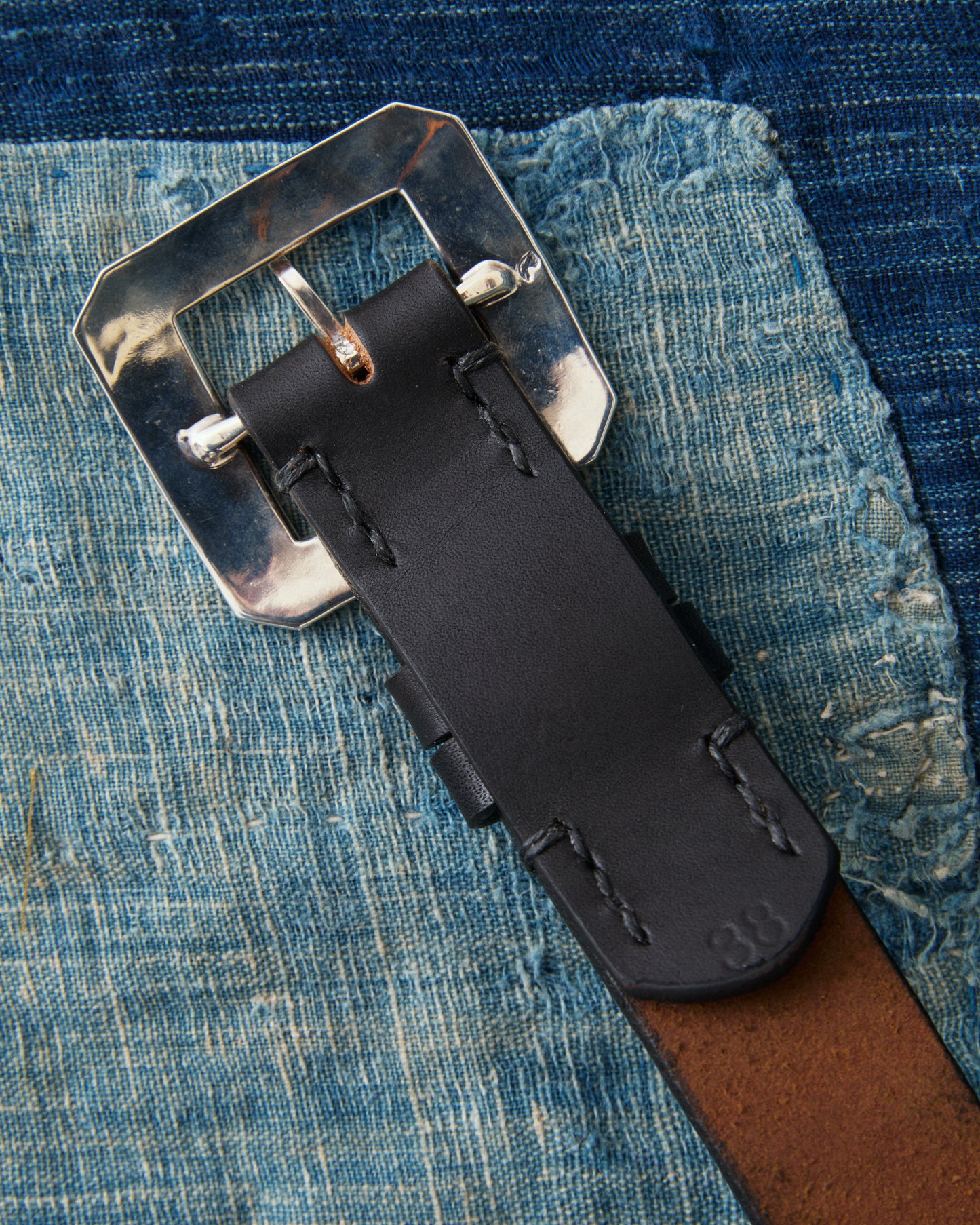 Larry Smith LT-0030-BK Square Buckle Belt Black