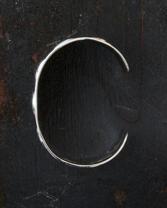 Larry Smith BR-0085 Leaf Repousse Silver Bracelet