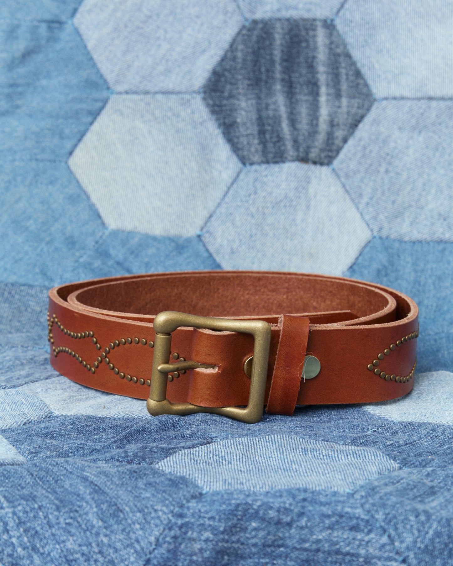 Unmarked Studded Lucy Leather Belt Brown