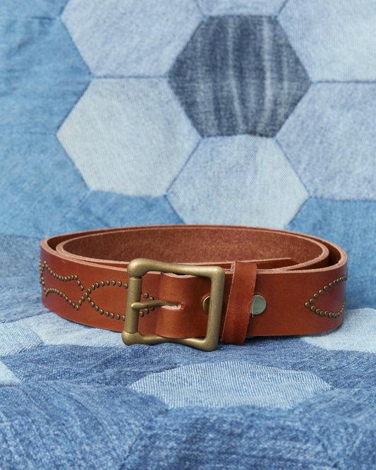 Unmarked Studded Lucy Leather Belt Brown