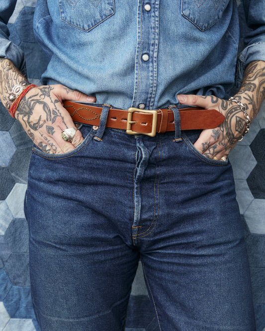 Unmarked Studded Lucy Leather Belt Brown