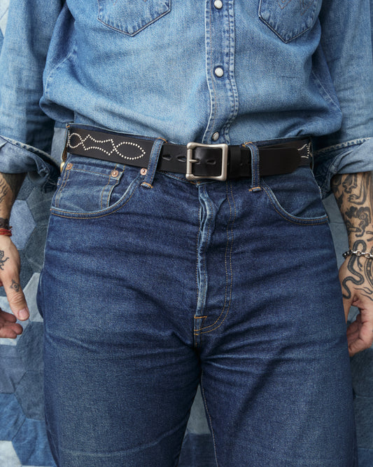 Unmarked Studded Lucy Leather Belt Black