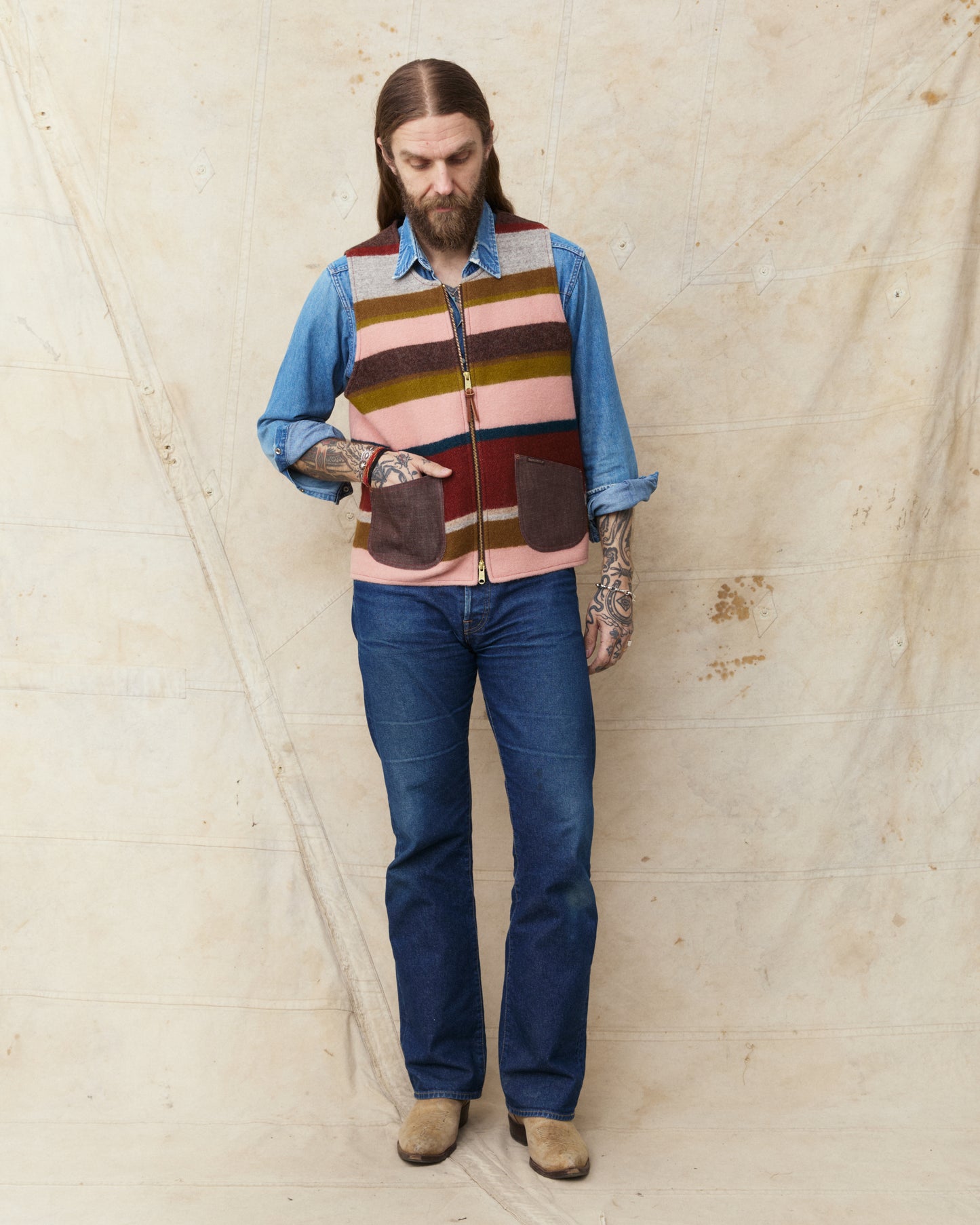 Indigofera Catskill Vest Striped Wool Blanket