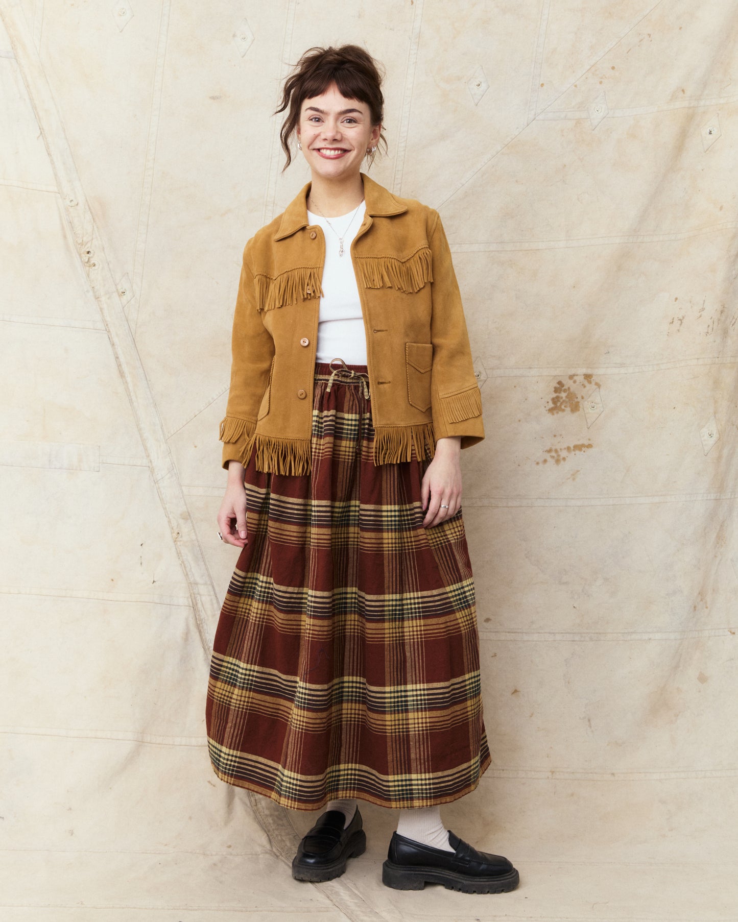 OrSlow 00-4003-C53K Original Check Gathered Skirt