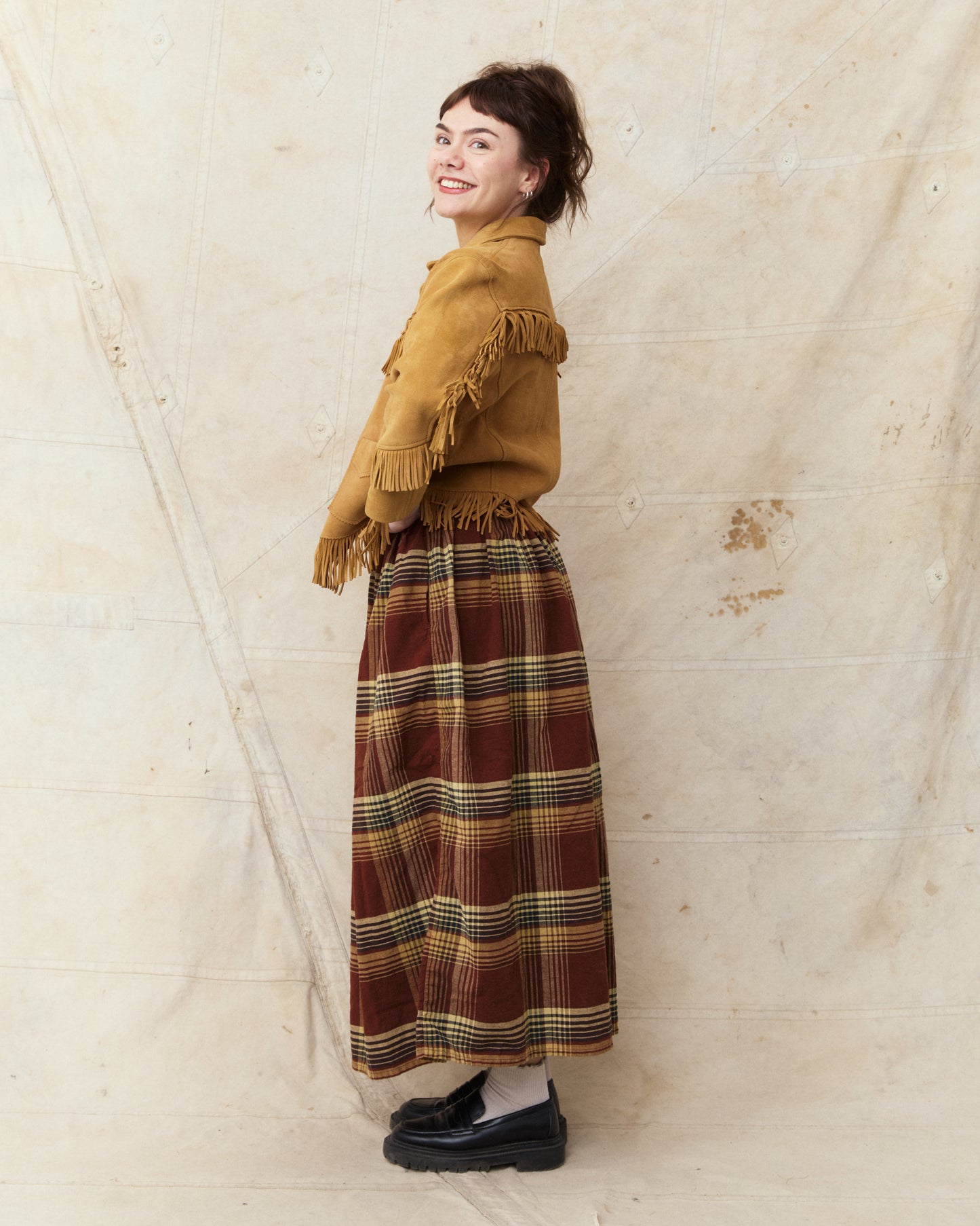 OrSlow 00-4003-C53K Original Check Gathered Skirt