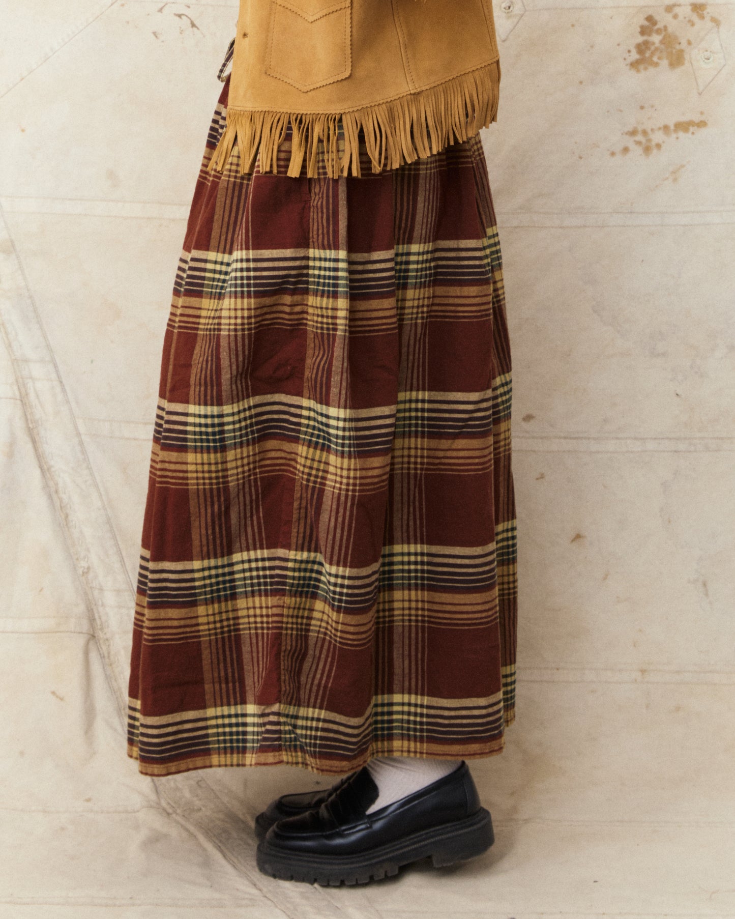 OrSlow 00-4003-C53K Original Check Gathered Skirt