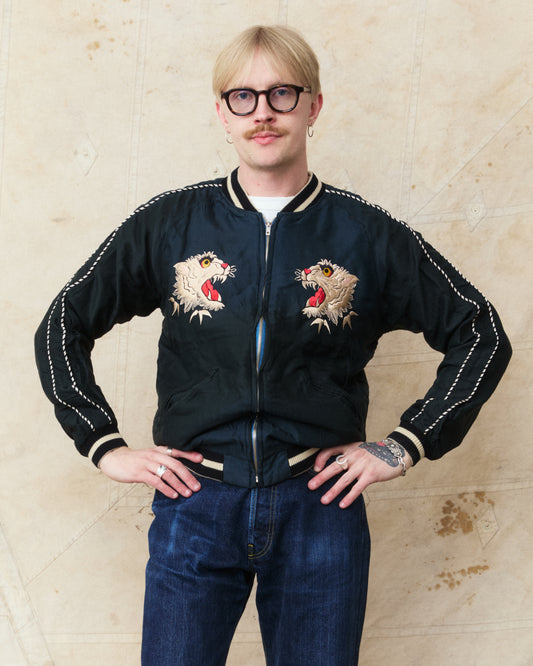 Tailor Toyo TT15878 Mid 1950s Style Acetate Souvenir Jacket "Tiger Head" X "Chevy Lover" Aging Model