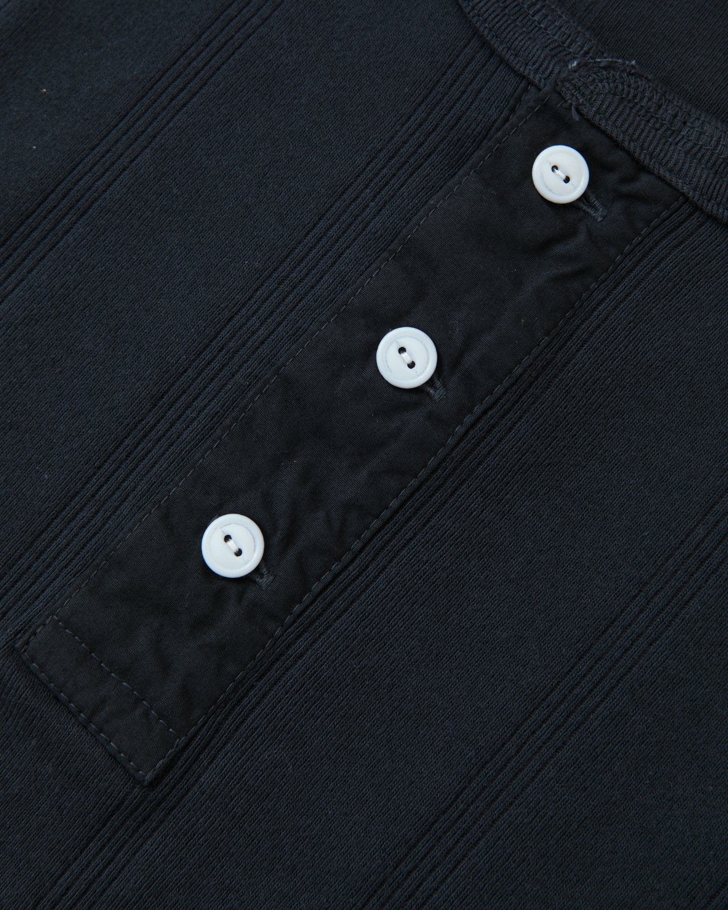 Whitesville WV79680-118 Short Sleeve Ribbed Henley Shirt Black
