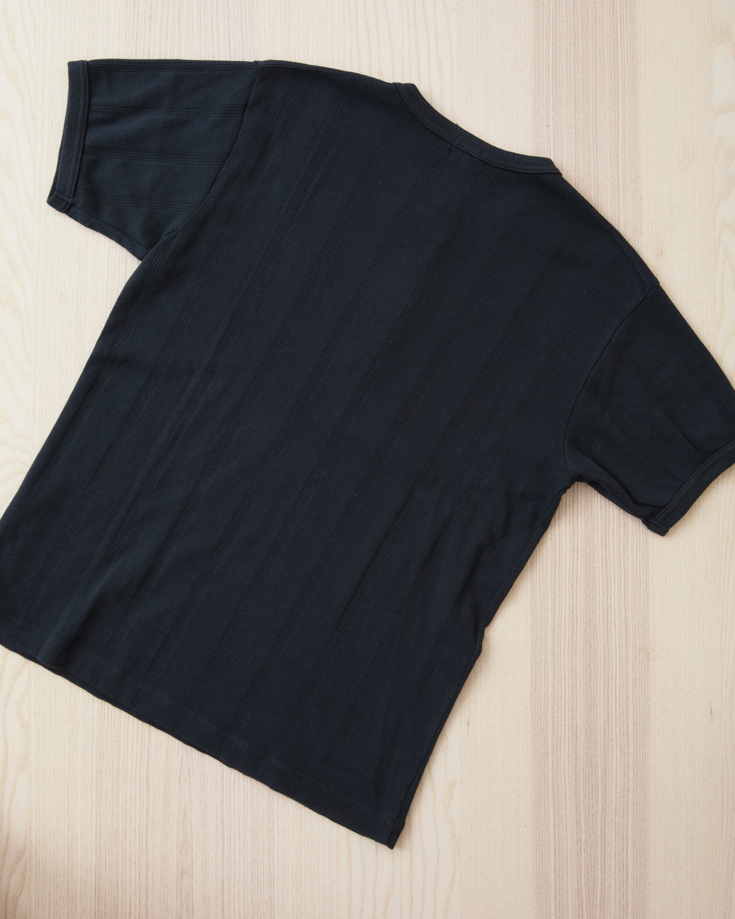 Whitesville WV79680-118 Short Sleeve Ribbed Henley Shirt Black