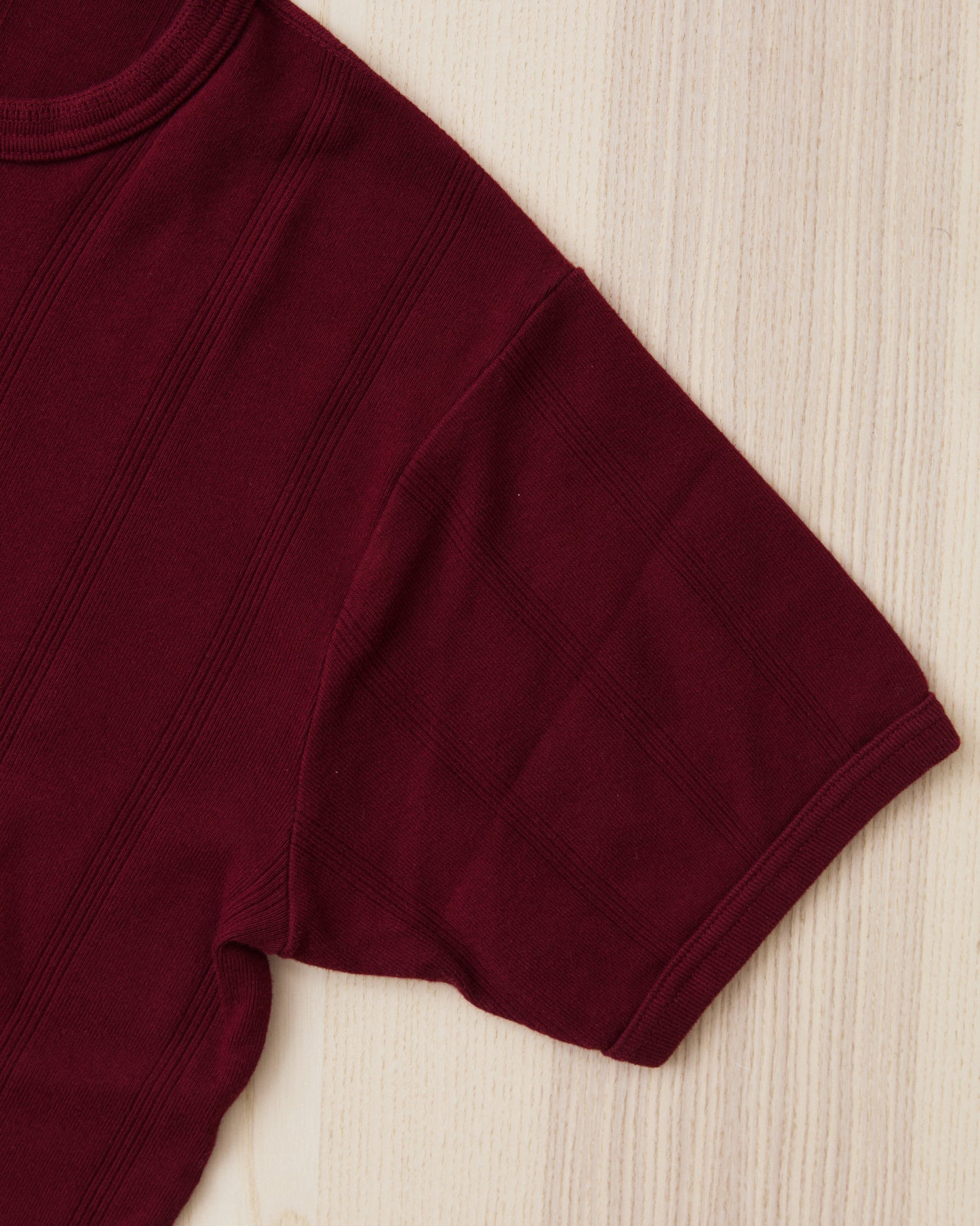 Whitesville WV79680-170 Short Sleeve Ribbed Henley Shirt Wine