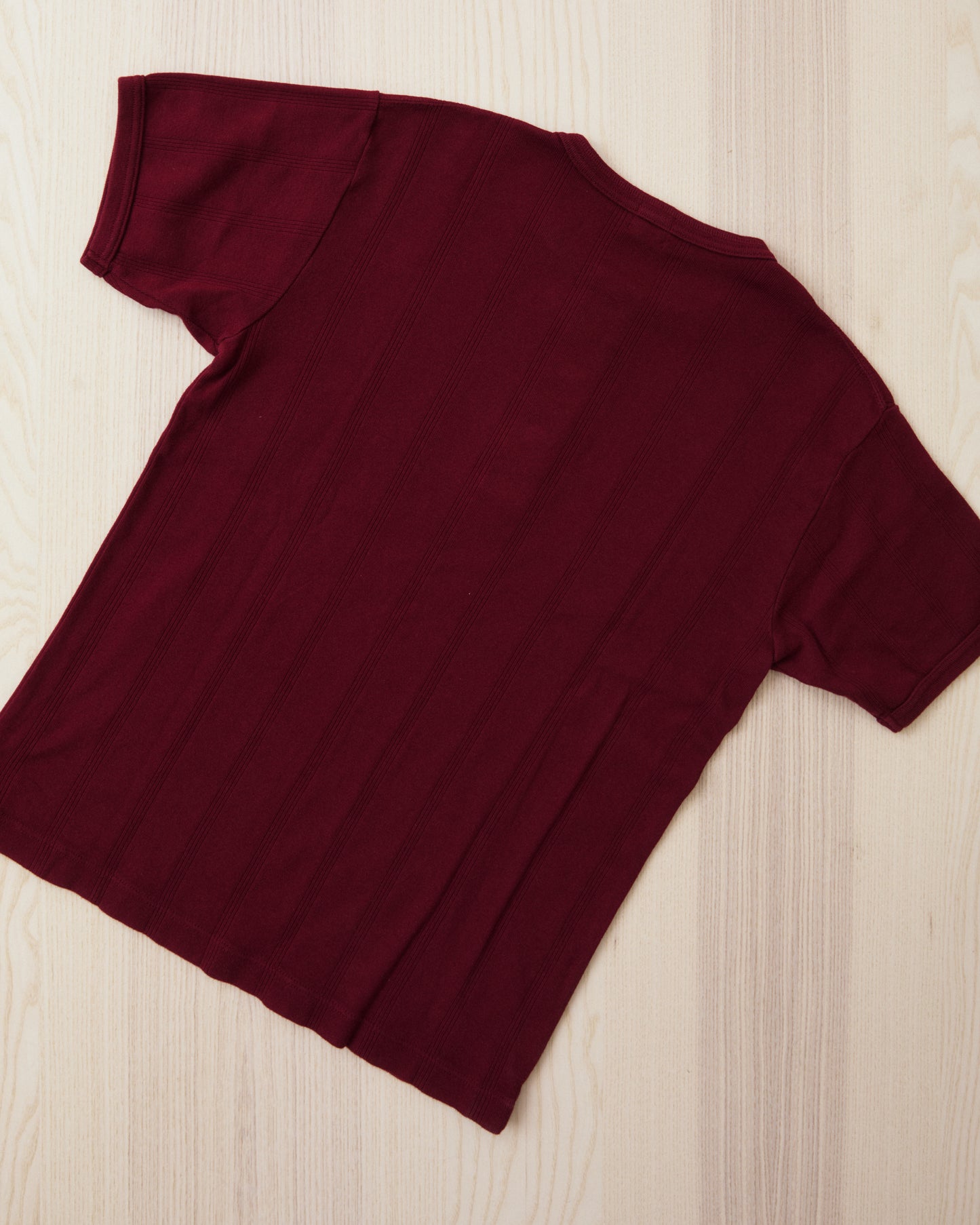 Whitesville WV79680-170 Short Sleeve Ribbed Henley Shirt Wine