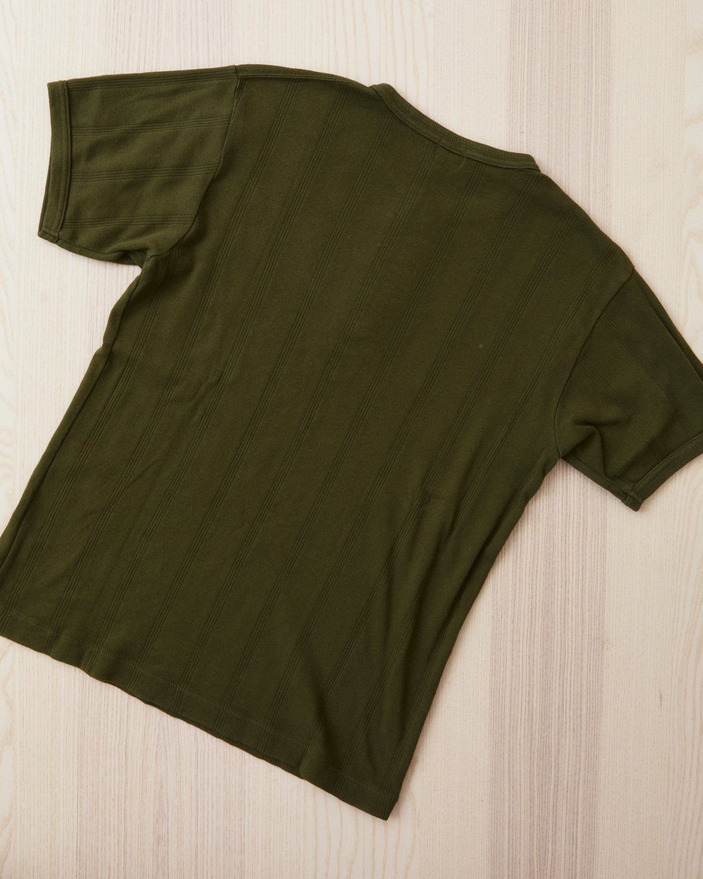 Whitesville WV79680-149 Short Sleeve Ribbed Henley Shirt Olive