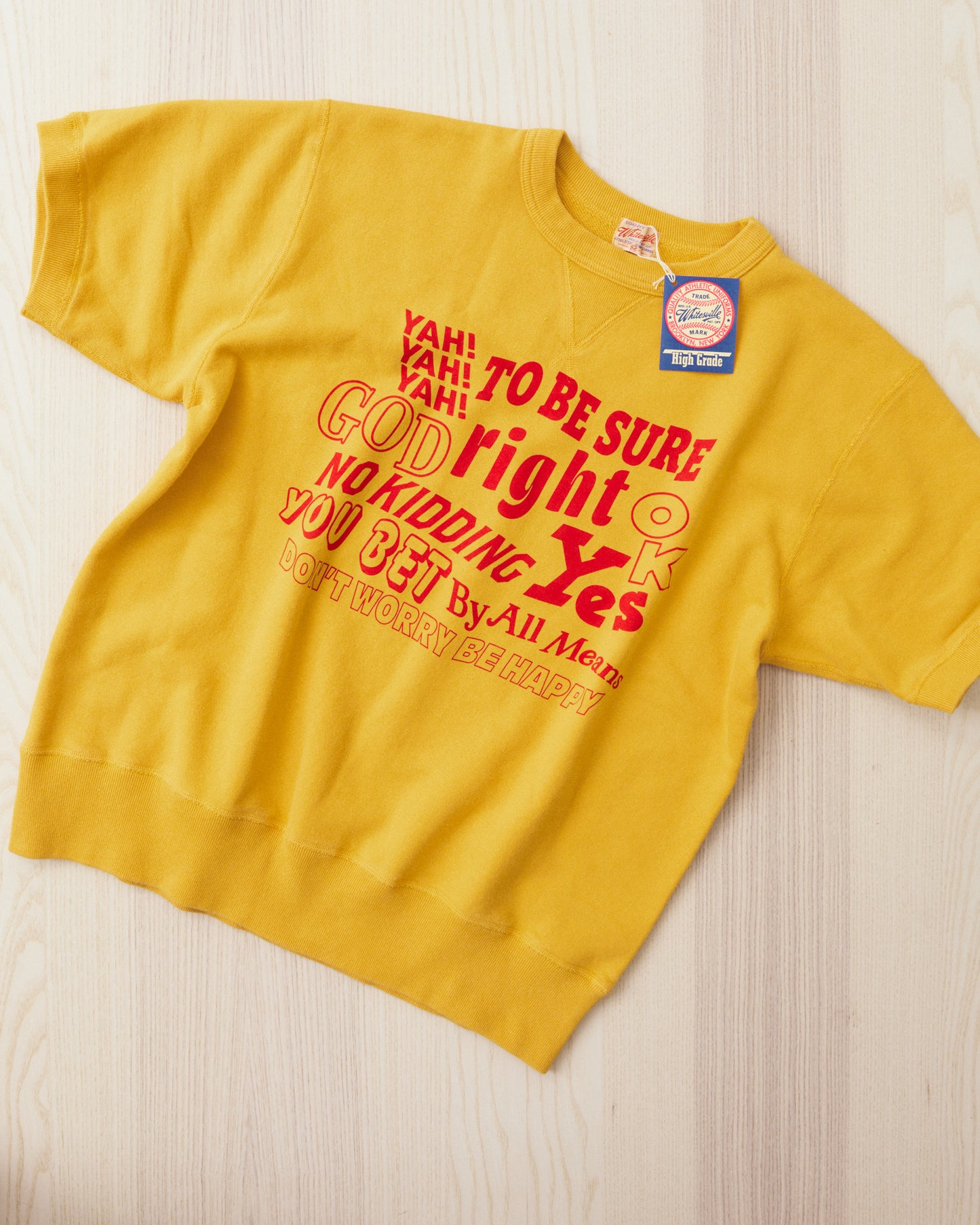 Whitesville WV79689 Short Sleeve Sweatshirt Yellow
