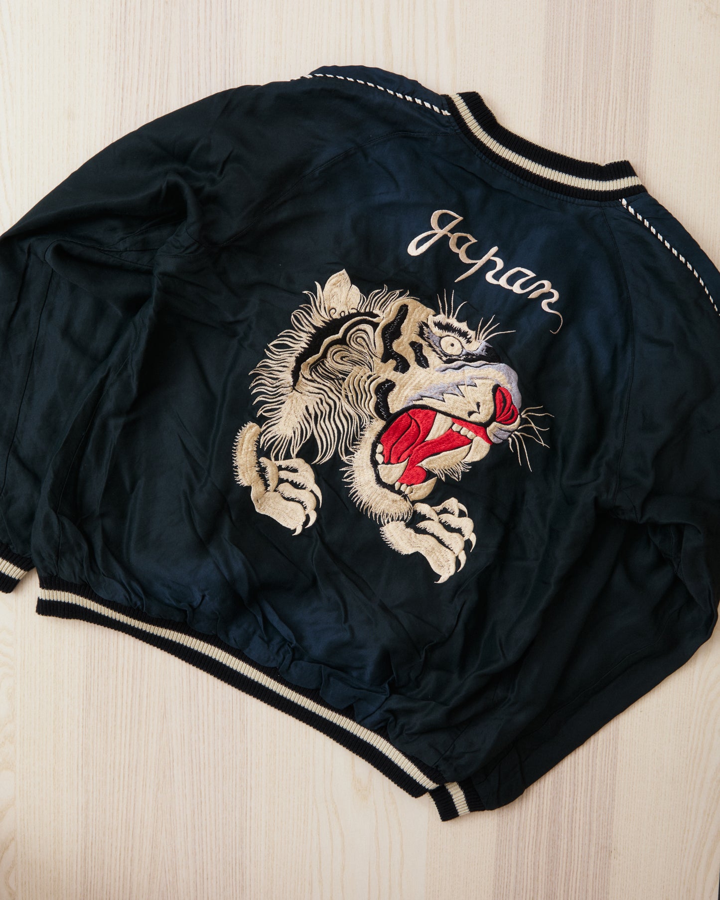 Tailor Toyo TT15878 Mid 1950s Style Acetate Souvenir Jacket "Tiger Head" X "Chevy Lover" Aging Model