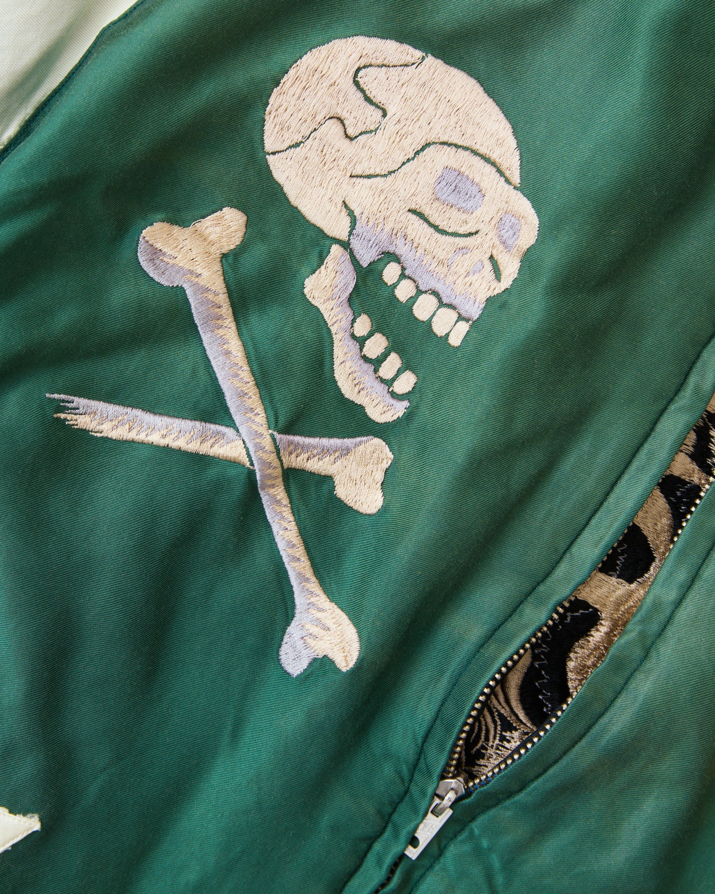 Tailor Toyo TT15878 Mid 1950s Style Acetate Souvenir Jacket "Tiger Head" X "Chevy Lover" Aging Model