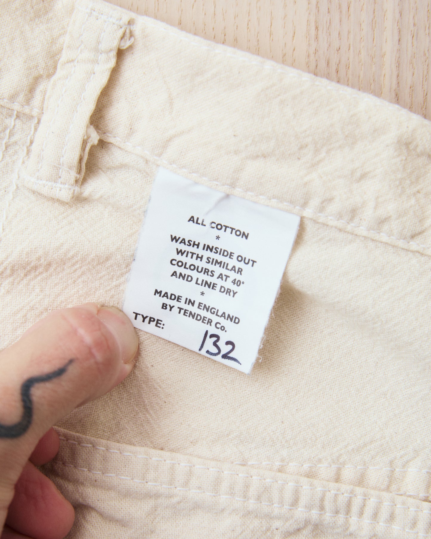 Second Hand Tender Type 132 Lightweight Trousers Ecru Size 2 / S
