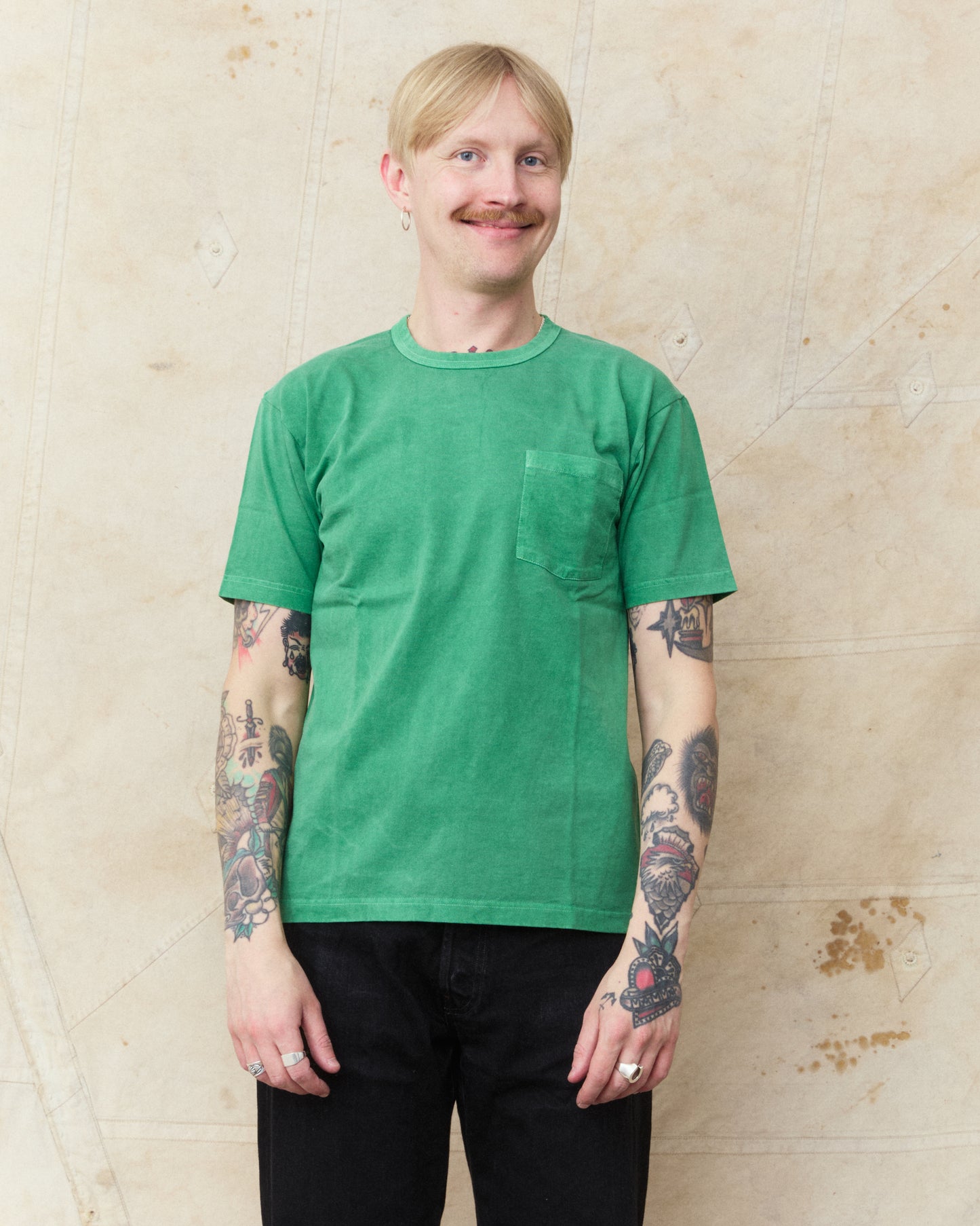 Whitesville Lot No. WV79531-144 Pigment Dye Pocket T-Shirt Green