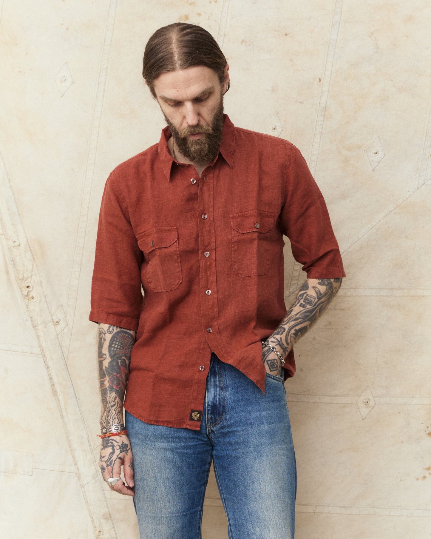 Indigofera Delray Shirt Linen Canvas Rust