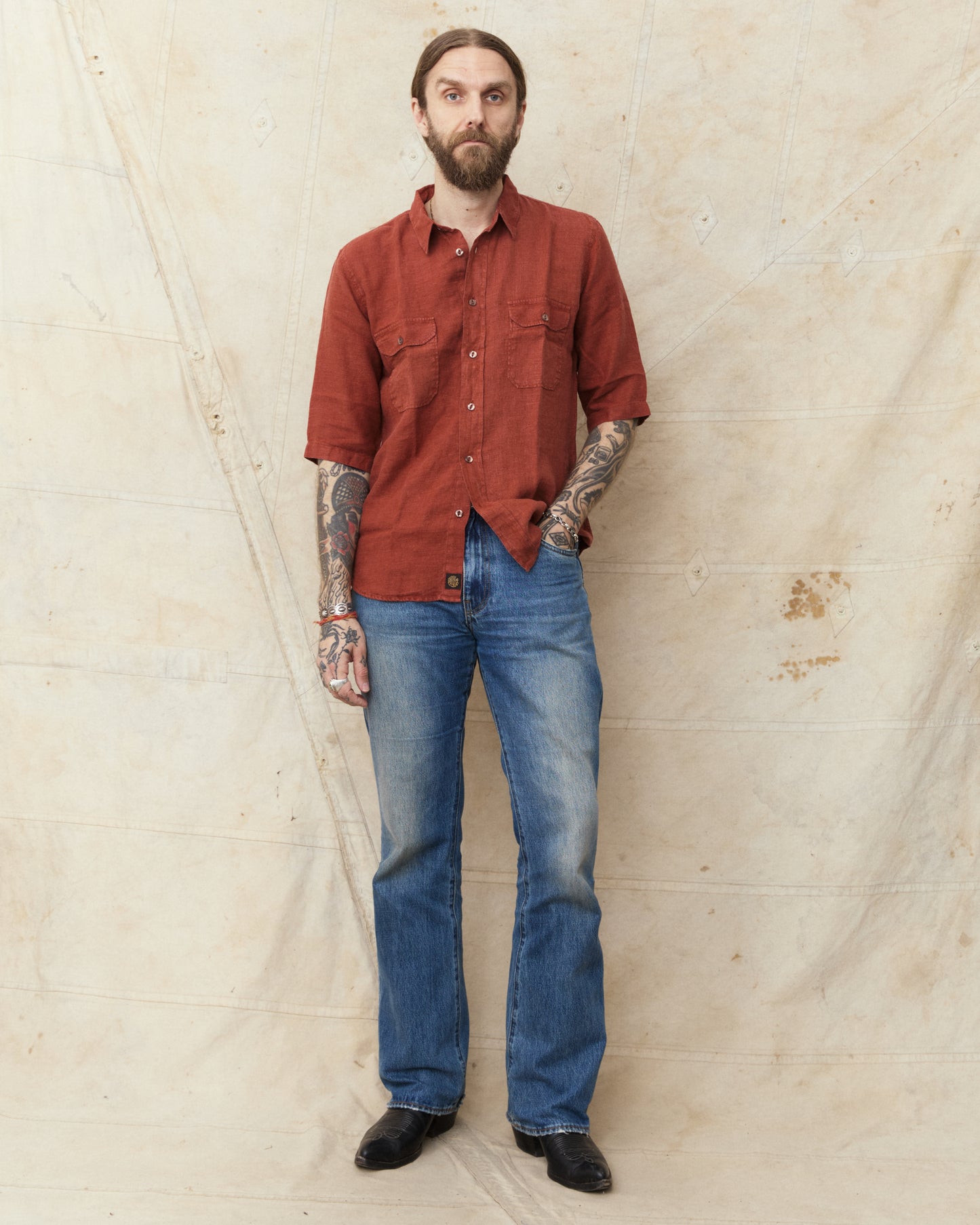 Indigofera Delray Shirt Linen Canvas Rust