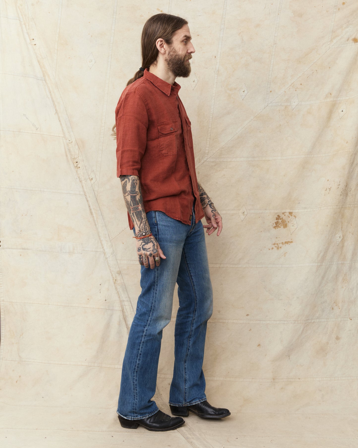 Indigofera Delray Shirt Linen Canvas Rust