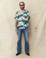 Sun Surf SS39618 Rayon Hawaiian Shirt Ancient Capital Black