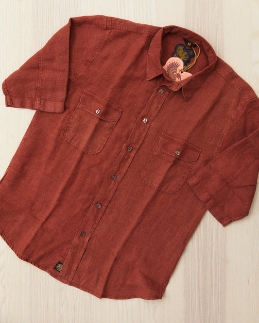 Indigofera Delray Shirt Linen Canvas Rust