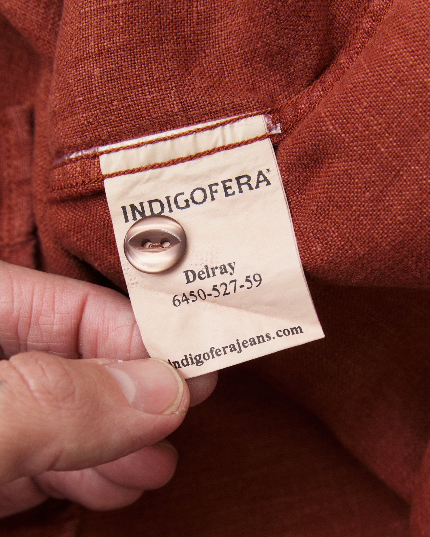 Indigofera Delray Shirt Linen Canvas Rust