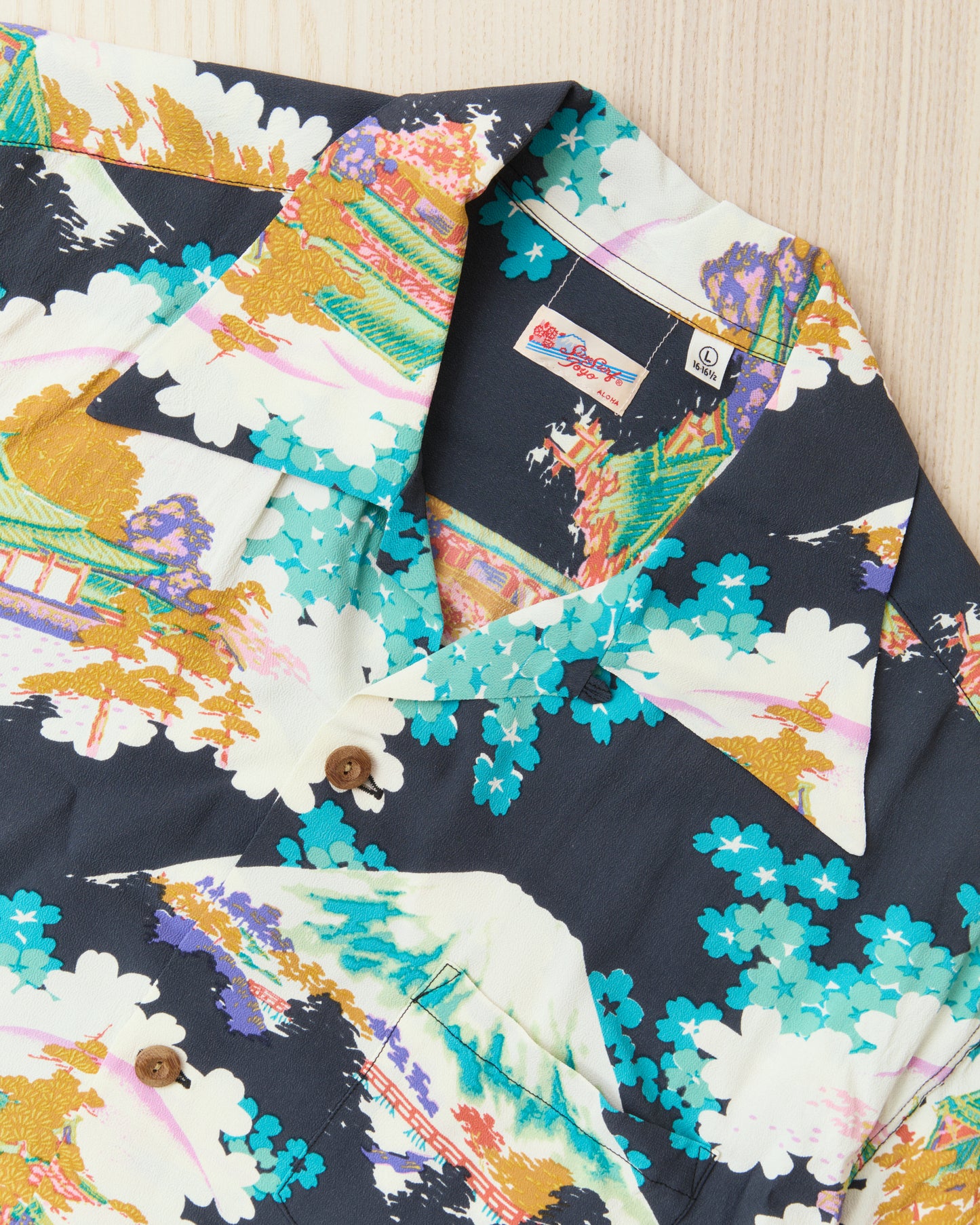 Sun Surf SS39618 Rayon Hawaiian Shirt Ancient Capital Black