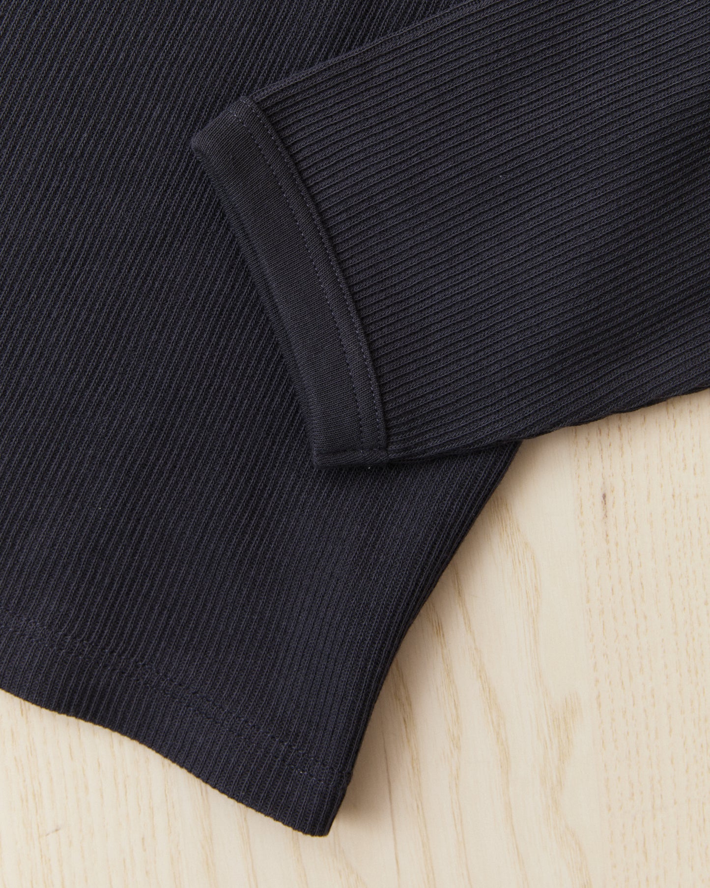 Hermansson Folktrikå Long Sleeve Ribbed Cotton Henley Shirt Grafit
