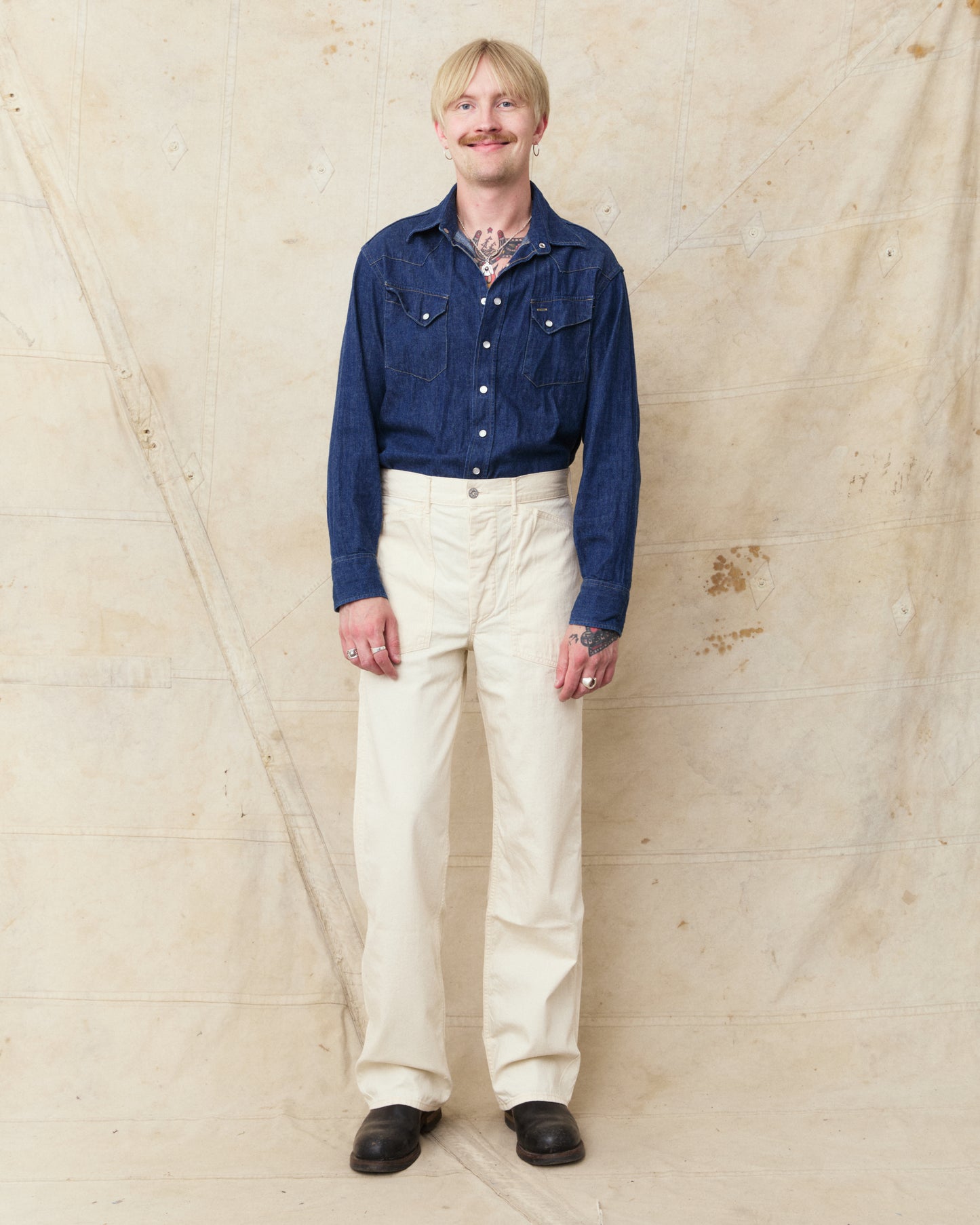 Buzz Rickson's Working White Twill Trousers BR42635