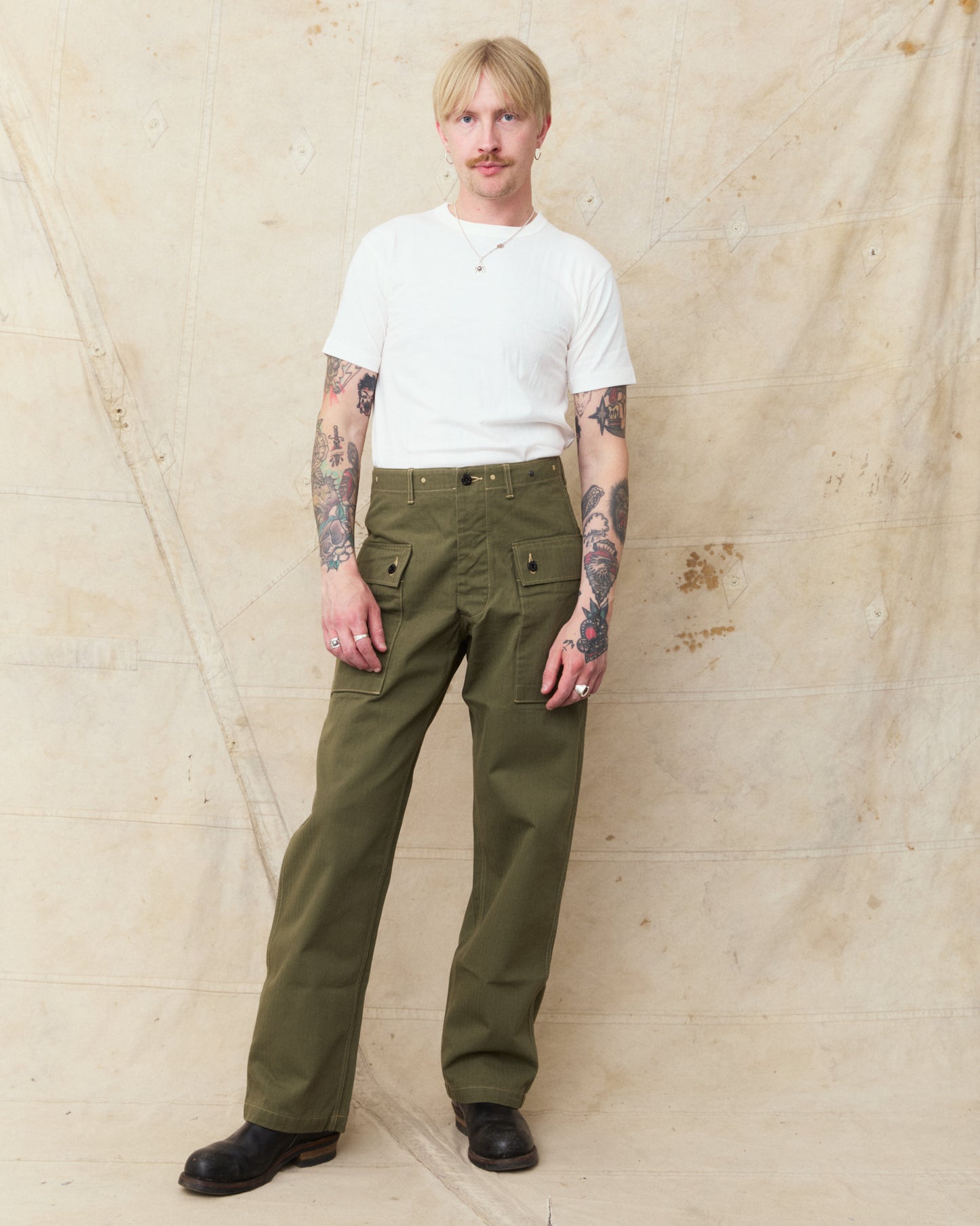 Buzz Rickson's USMC M-44 HBT Twill Pants Short Length BR42501