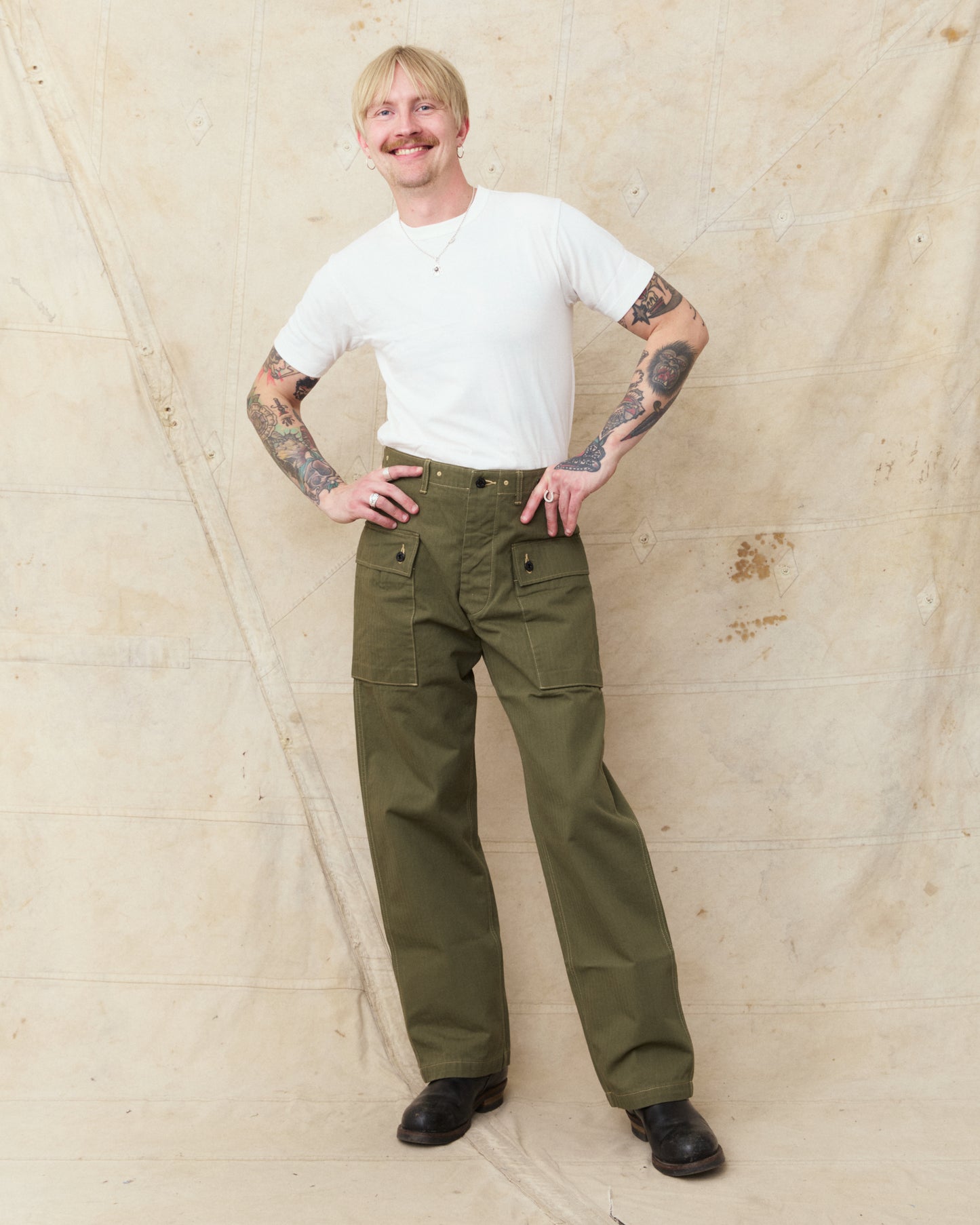 Buzz Rickson's USMC M-44 HBT Twill Pants Short Length BR42501