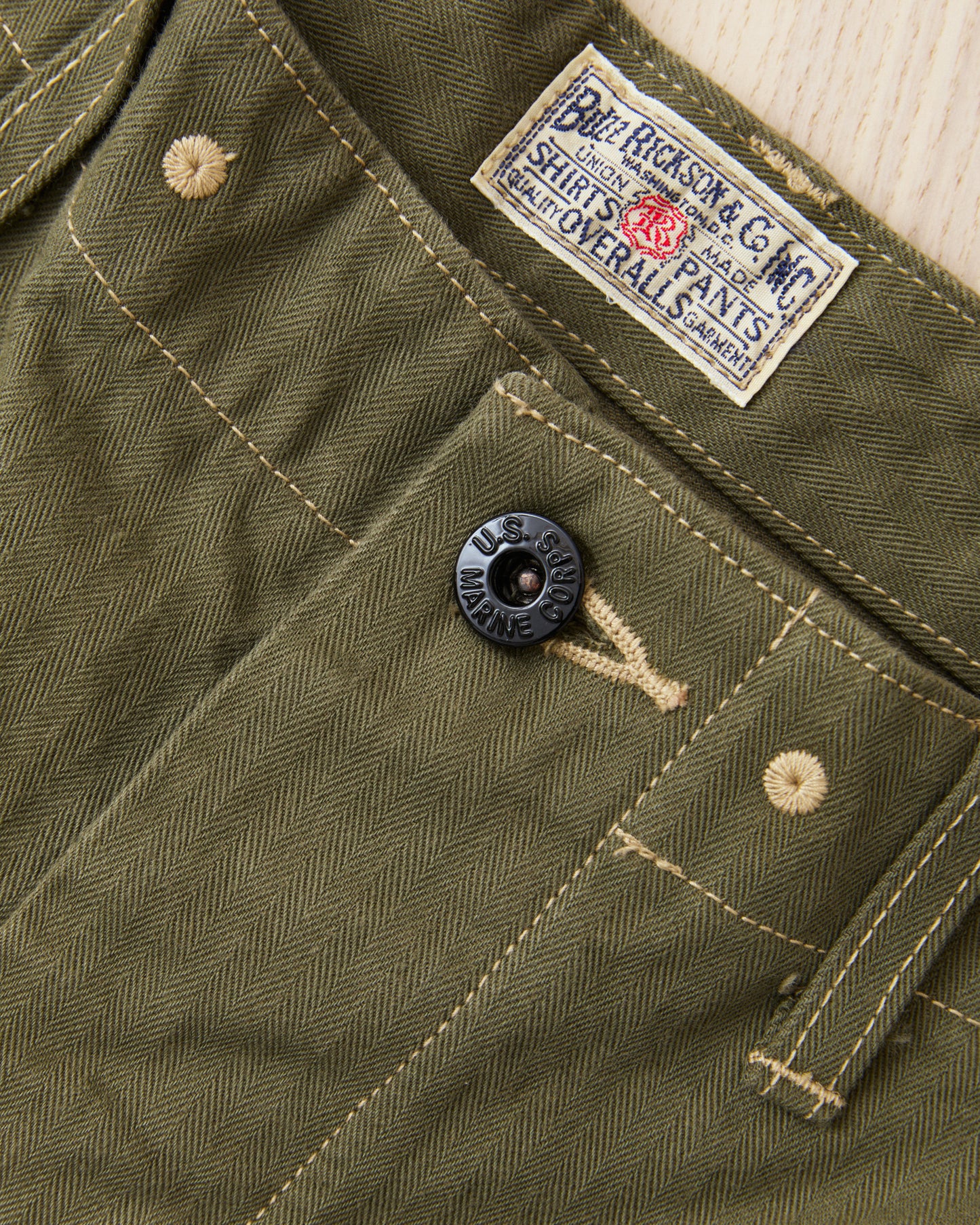 Buzz Rickson's USMC M-44 HBT Twill Pants Short Length BR42501