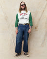 Warehouse & Co Lot 4800 Three-Quarter Sleeve Baseball Shirt "NP-27" Cream/Light Green