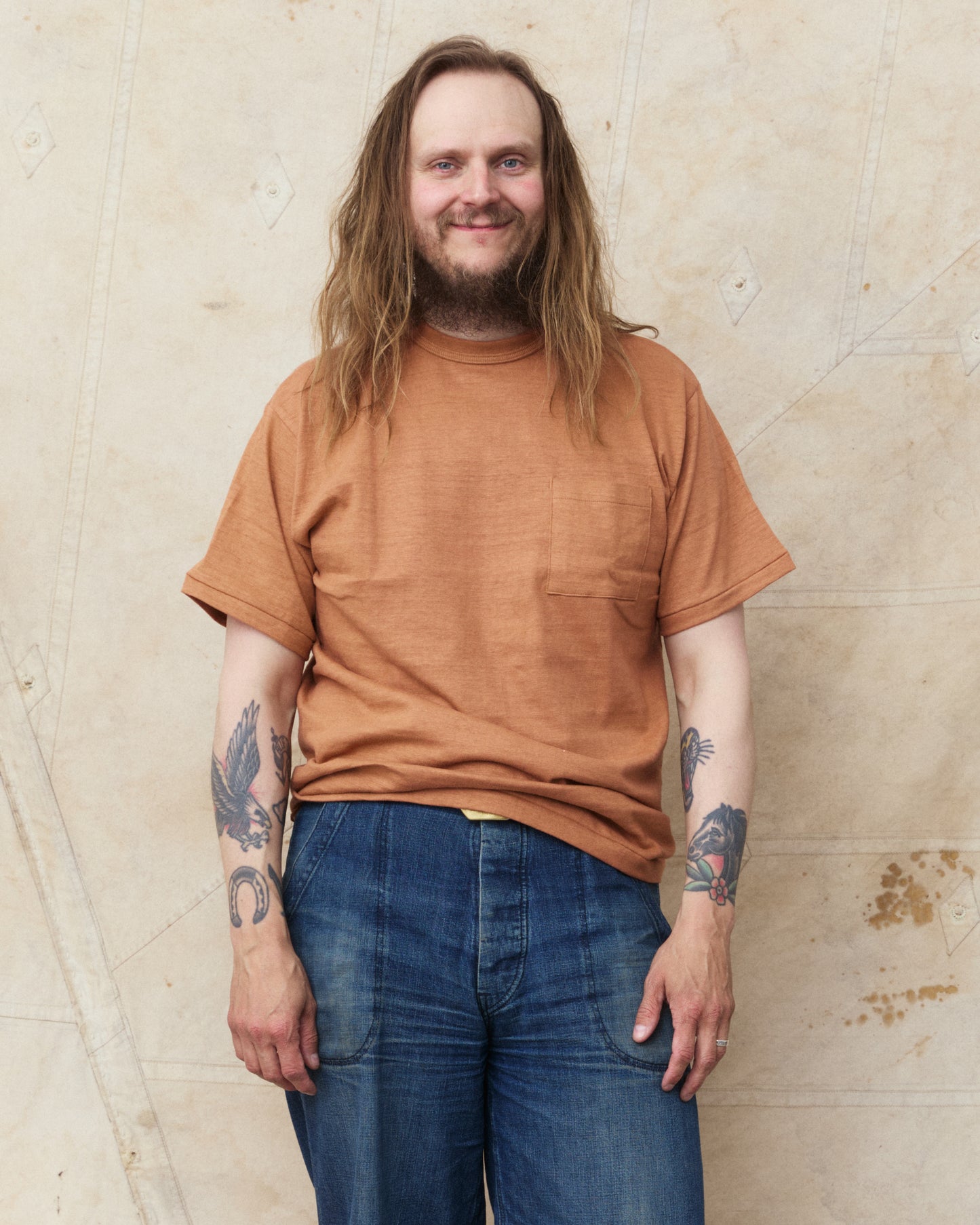 Warehouse & Co. Lot 4601 Pocket T-shirt Dark Salmon