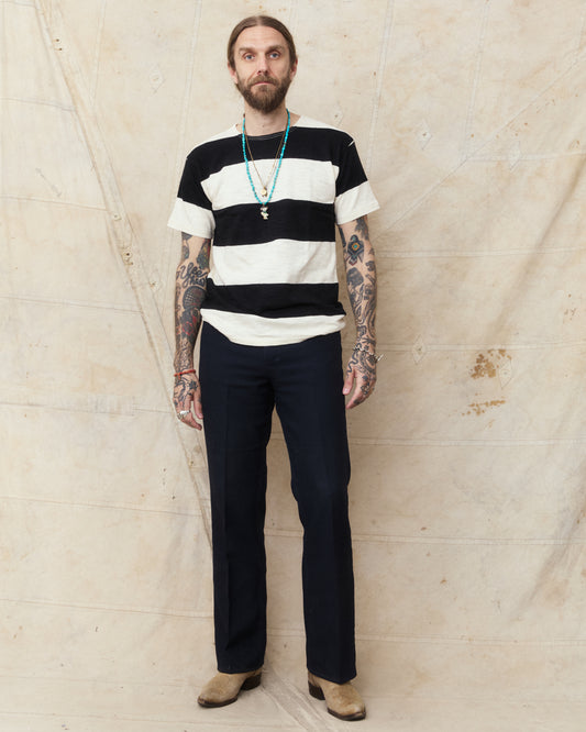 Warehouse & Co. Lot 4109 Short Sleeve Border T-shirt Black/Kinari