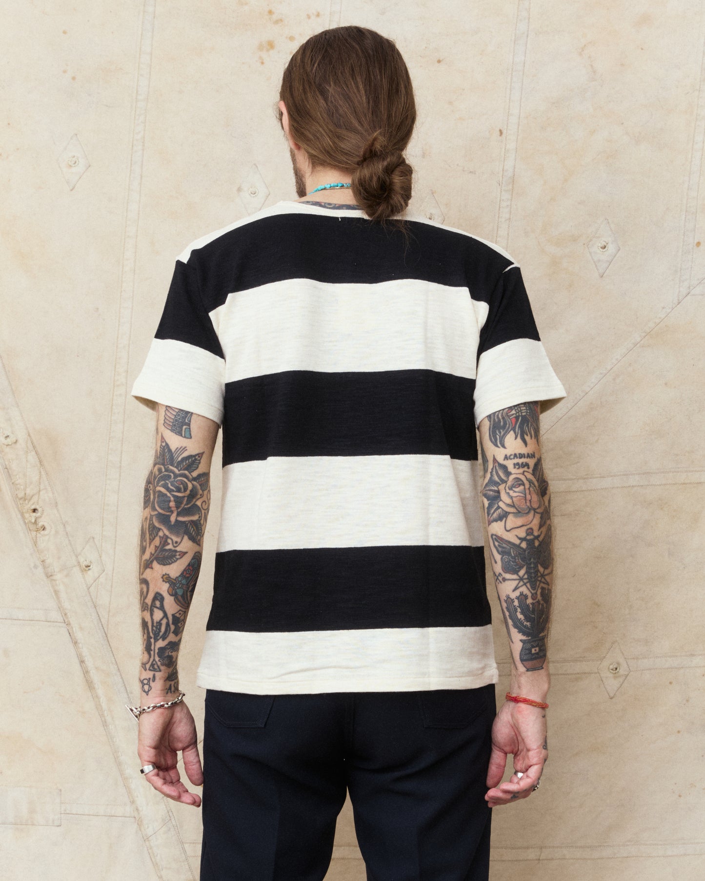 Warehouse & Co. Lot 4109 Short Sleeve Border T-shirt Black/Kinari