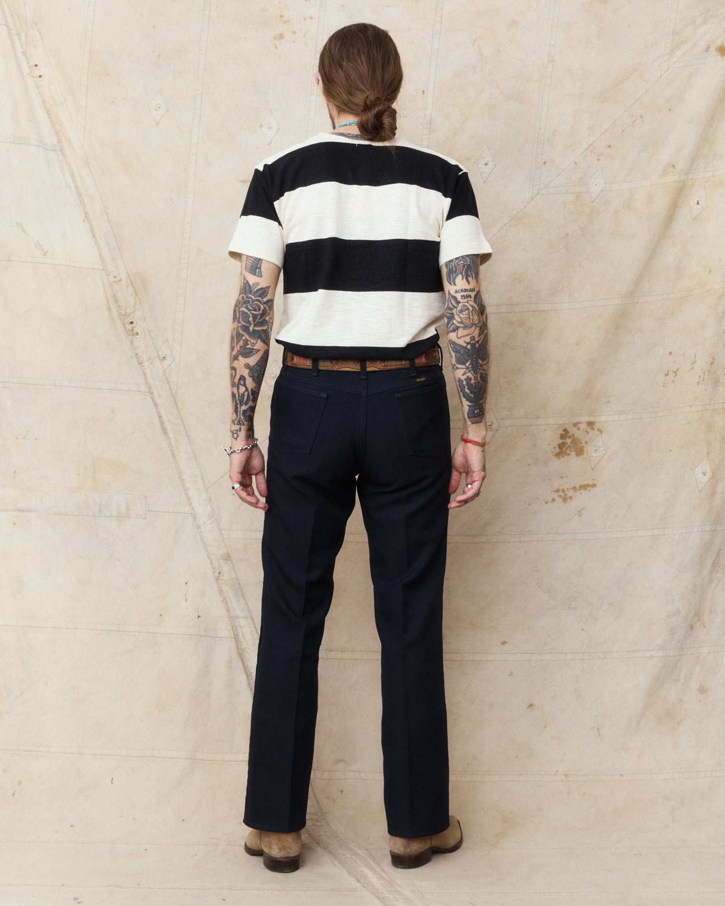 Warehouse & Co. Lot 4109 Short Sleeve Border T-shirt Black/Kinari