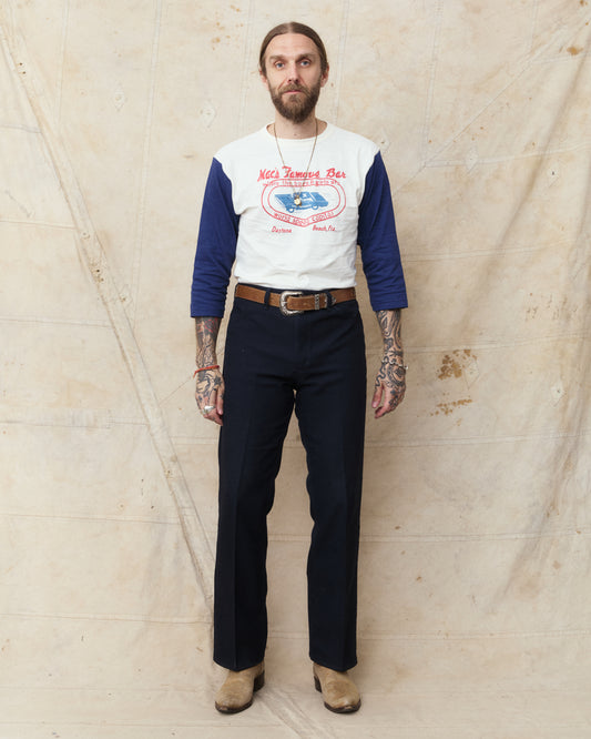 Warehouse & Co Lot 4800 Three-Quarter Sleeve Baseball Shirt "Mac´s Famous Bar" Cream/Navy