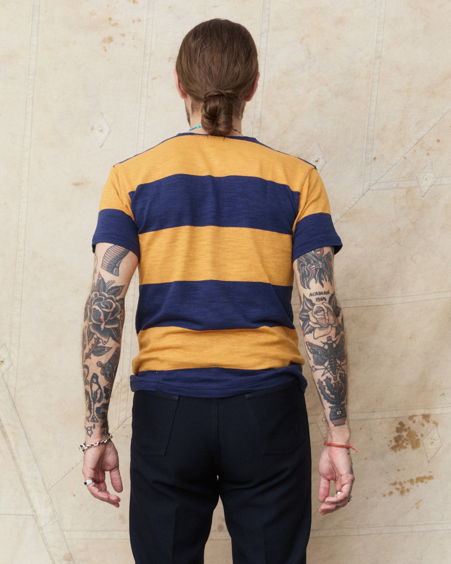 Warehouse & Co. Lot 4109 Short Sleeve Border T-shirt Navy/Orange
