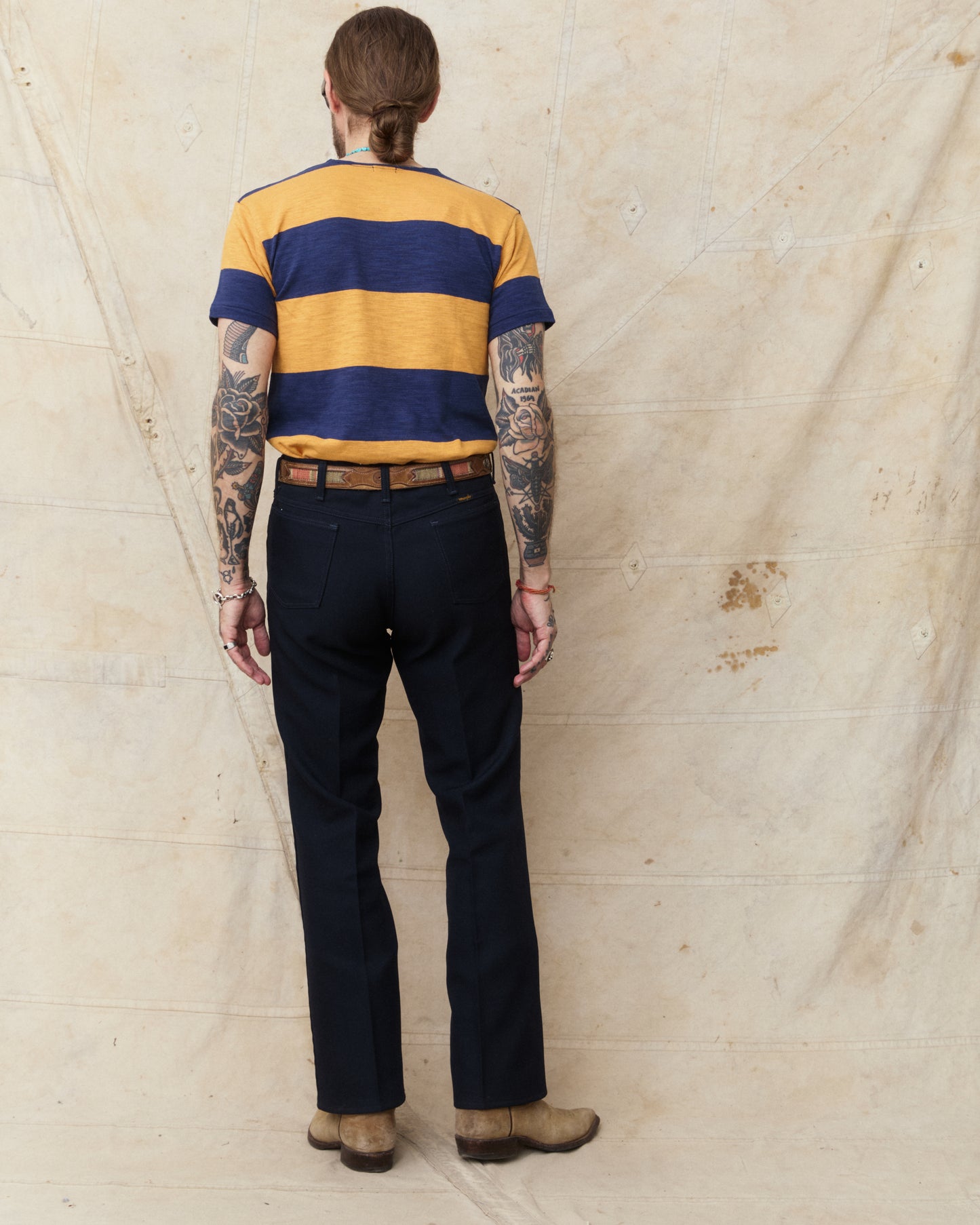 Warehouse & Co. Lot 4109 Short Sleeve Border T-shirt Navy/Orange
