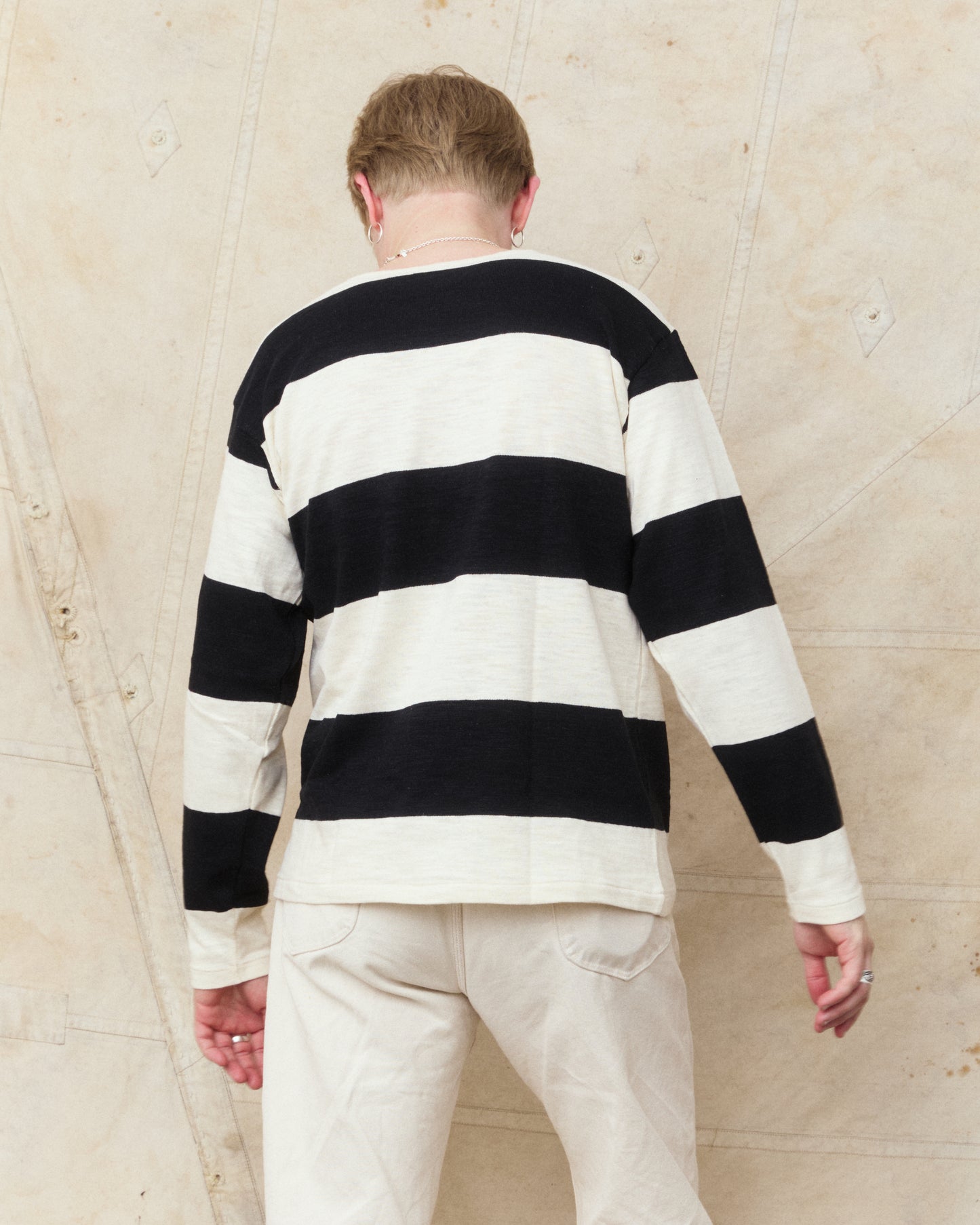 Warehouse & Co. Lot 4110 Long Sleeve Border T-shirt Black/Kinari