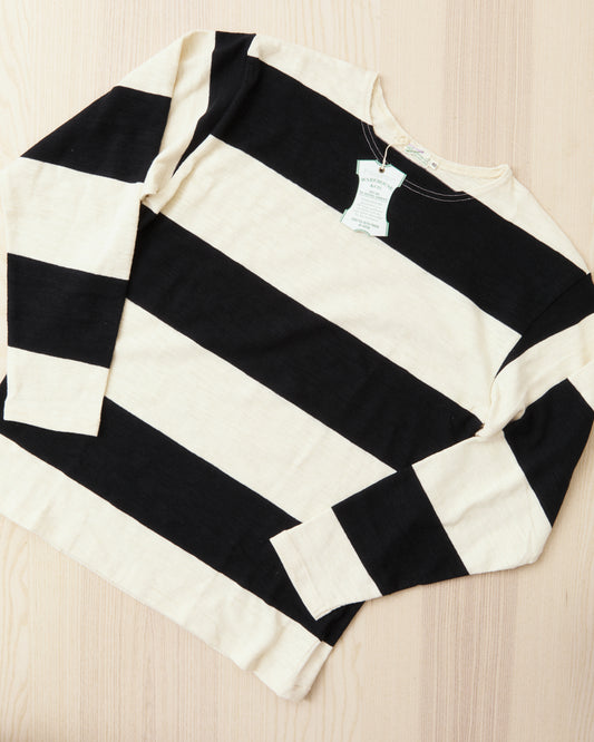 Warehouse & Co. Lot 4110 Long Sleeve Border T-shirt Black/Kinari