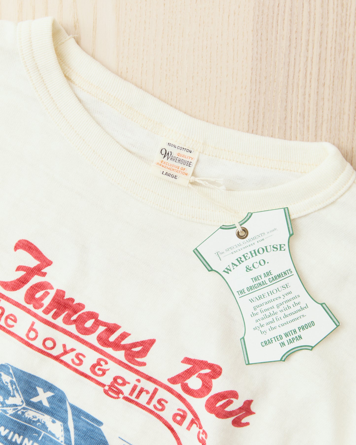 Warehouse & Co Lot 4800 Three-Quarter Sleeve Baseball Shirt "Mac´s Famous Bar" Cream/Navy